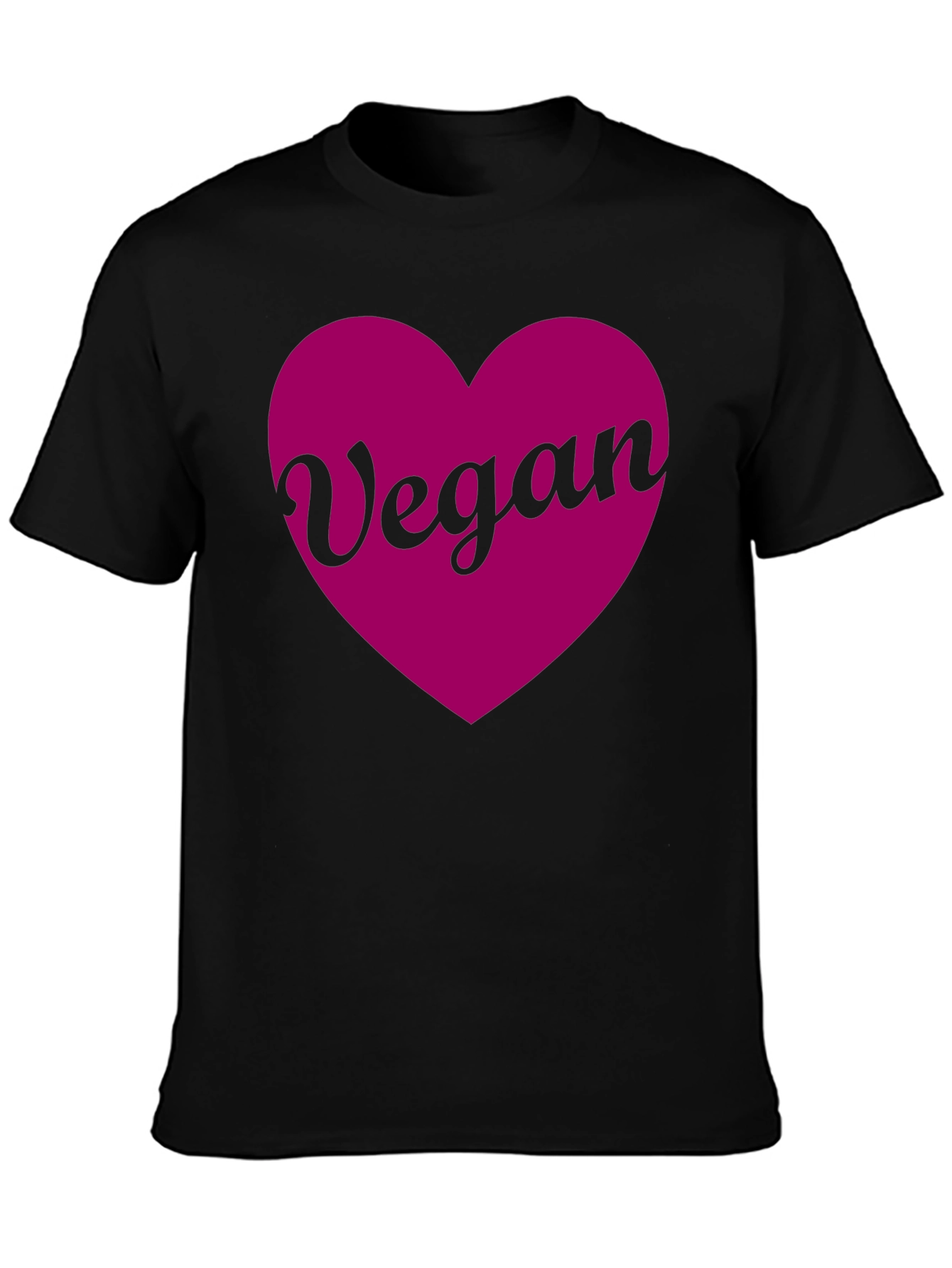 Vegan Heart Graphic Black T-Shirt