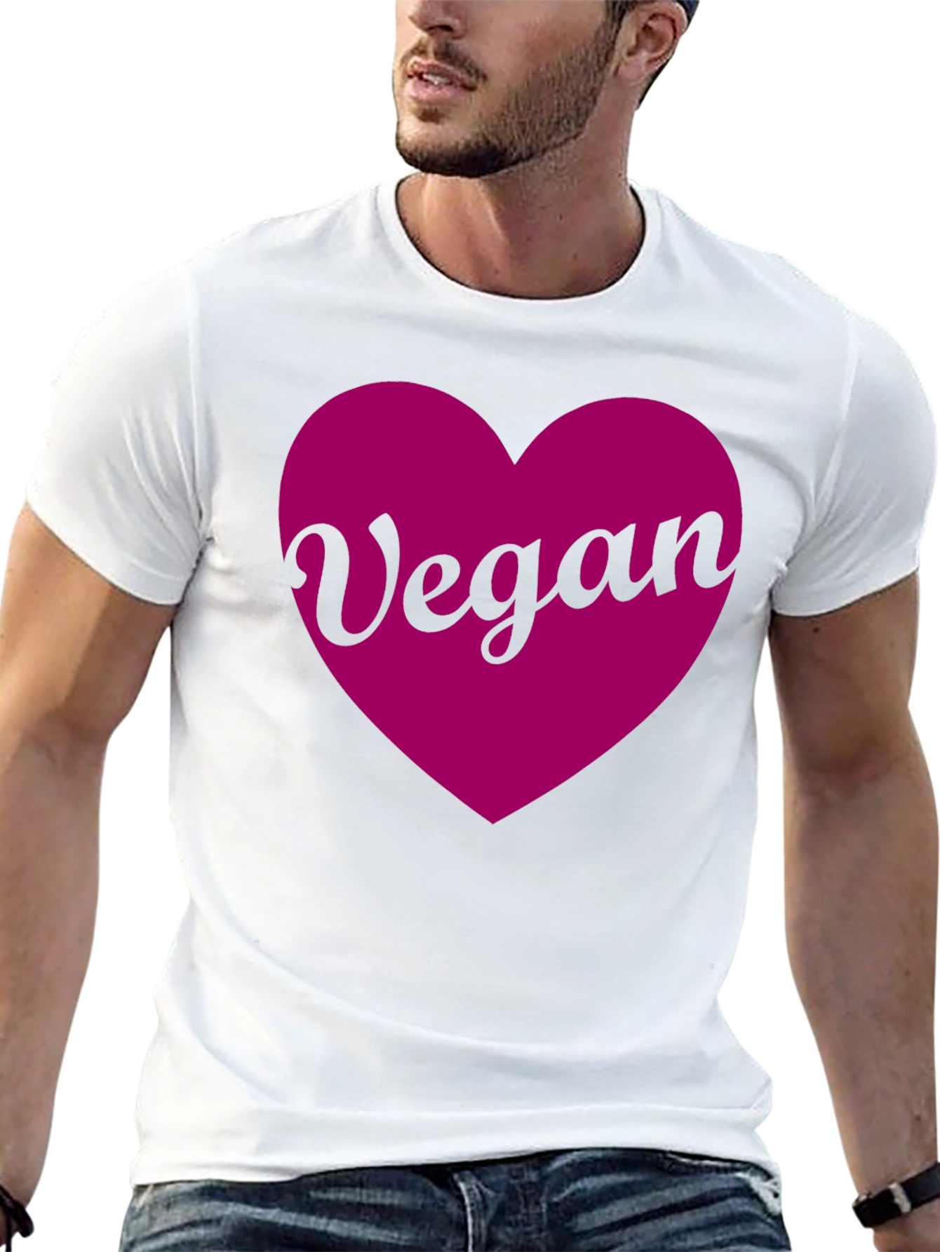 Vegan Heart Graphic Black T-Shirt