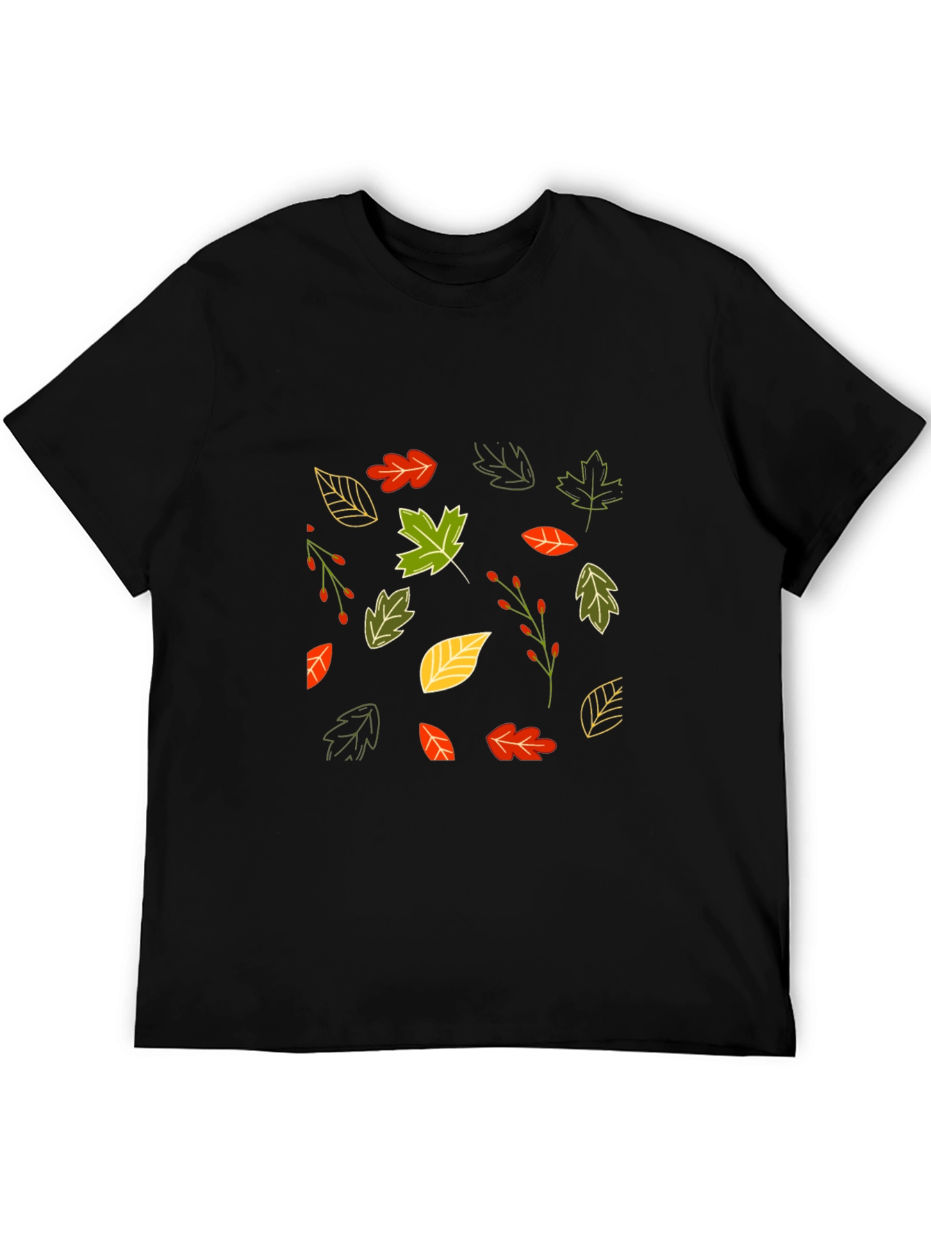 Autumn Leaves Black T-Shirt