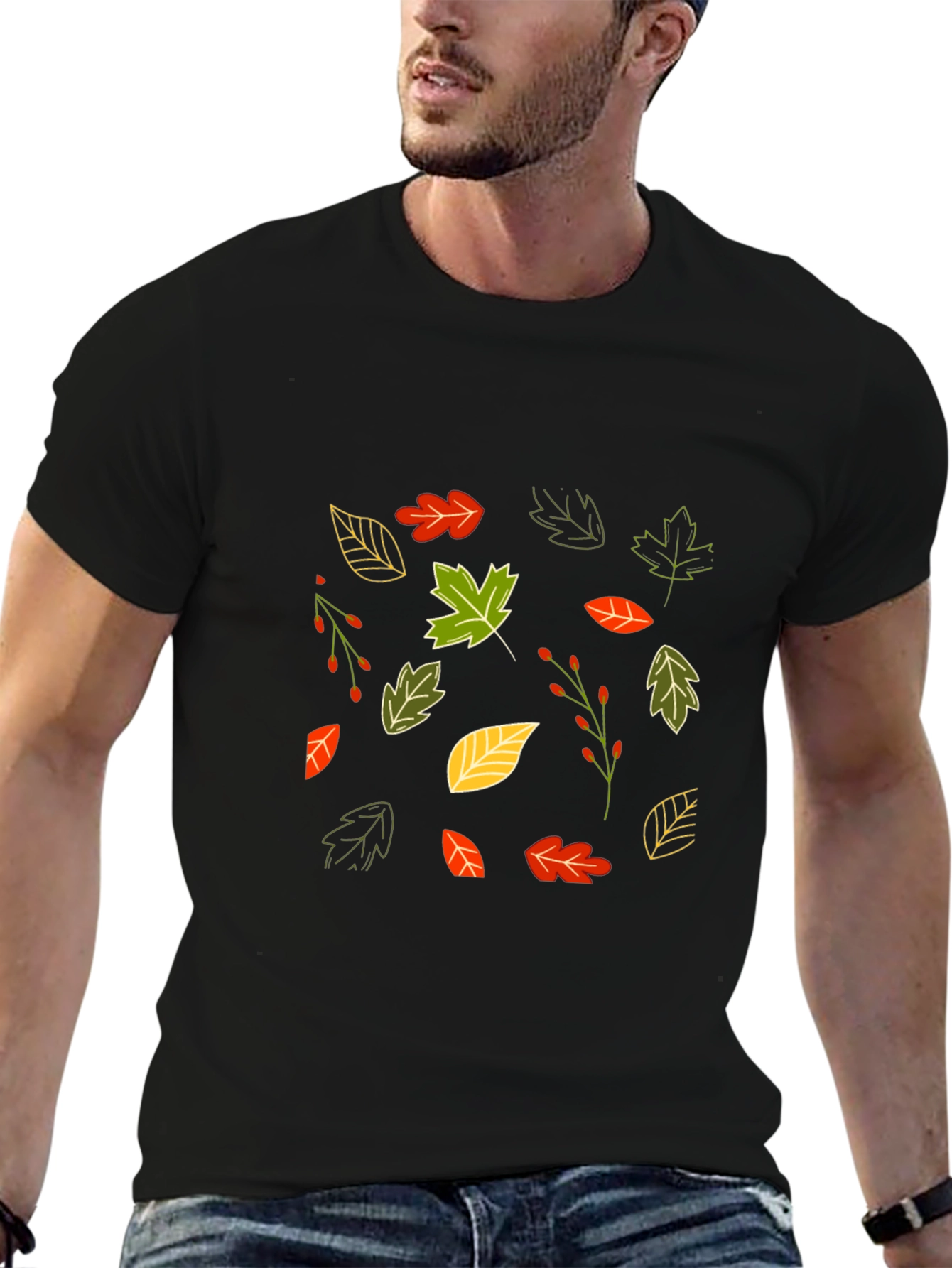 Autumn Leaves Black T-Shirt