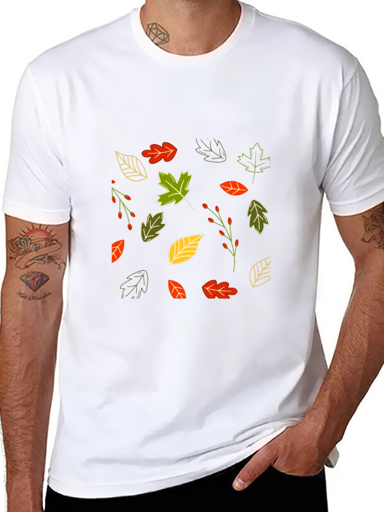 Autumn Leaves Black T-Shirt