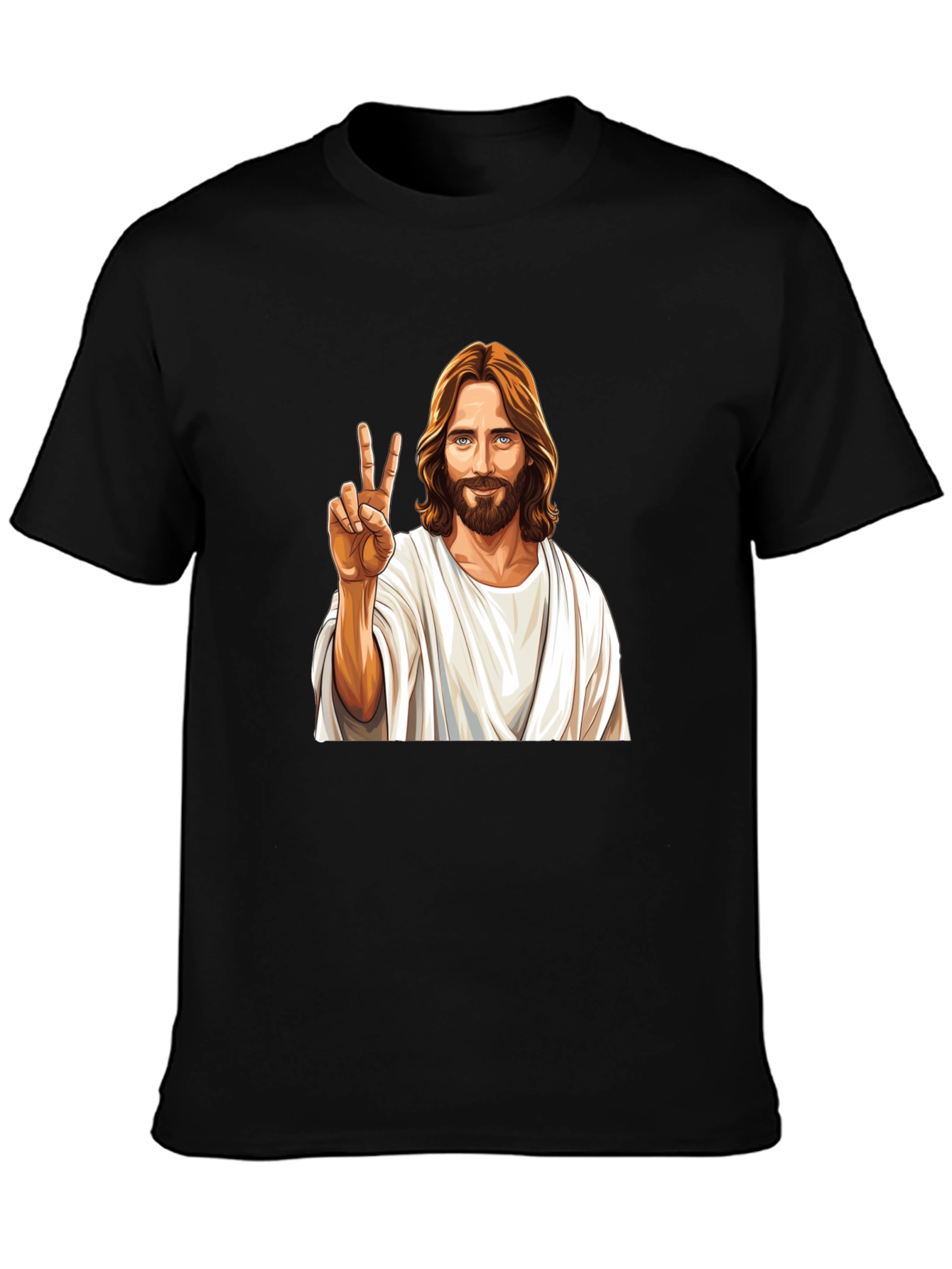 Peace Jesus Graphic Black T-Shirt