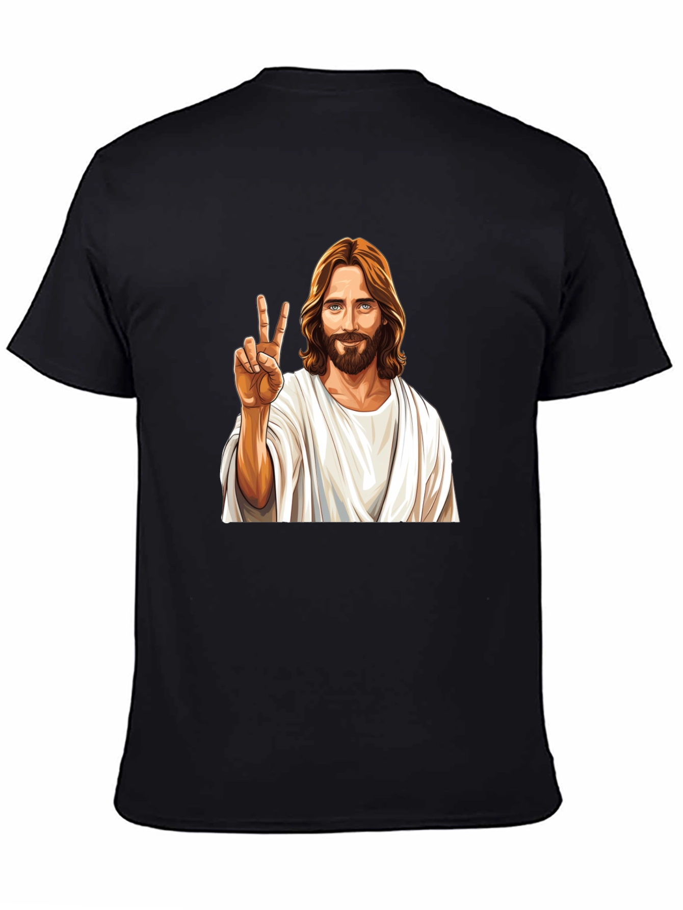 Peace Jesus Graphic Black T-Shirt