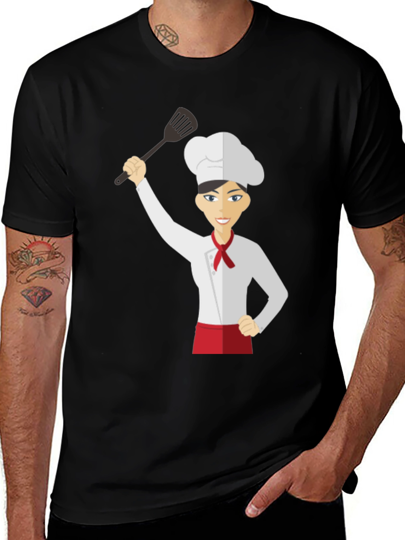 Chef Womans Black Graphic T-Shirt