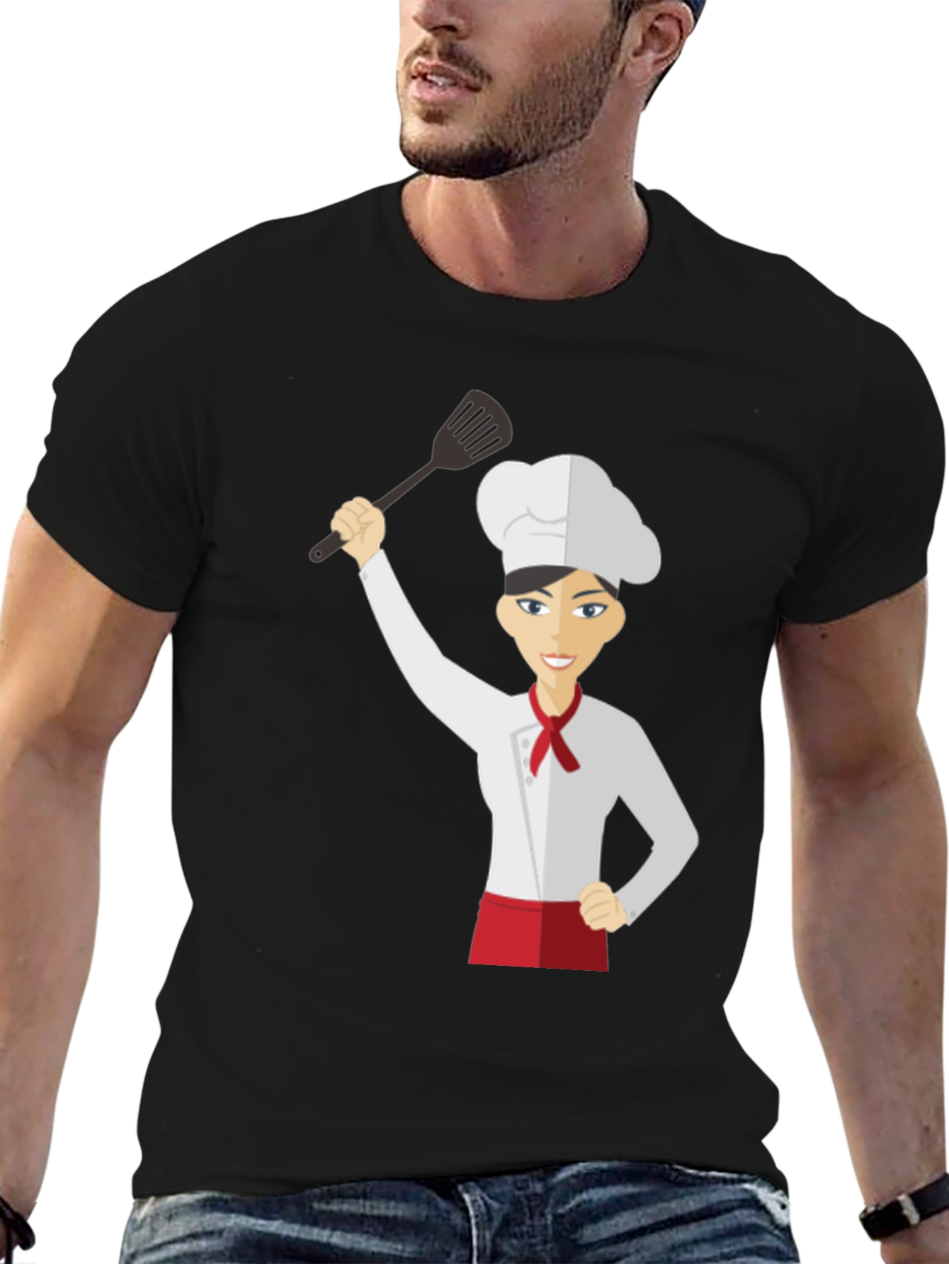 Chef Womans Black Graphic T-Shirt
