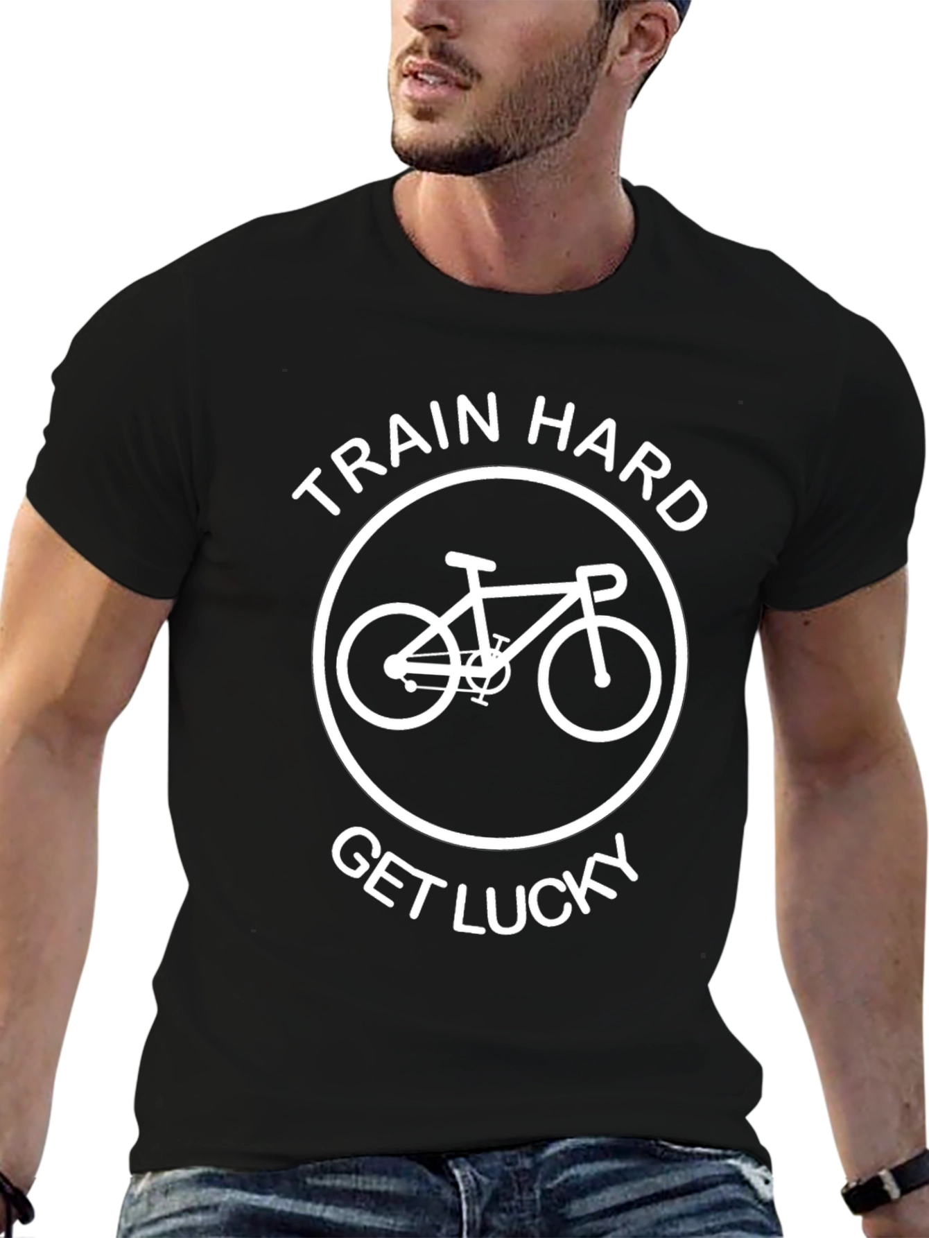 Train Hard Get Lucky Cycling T-Shirt