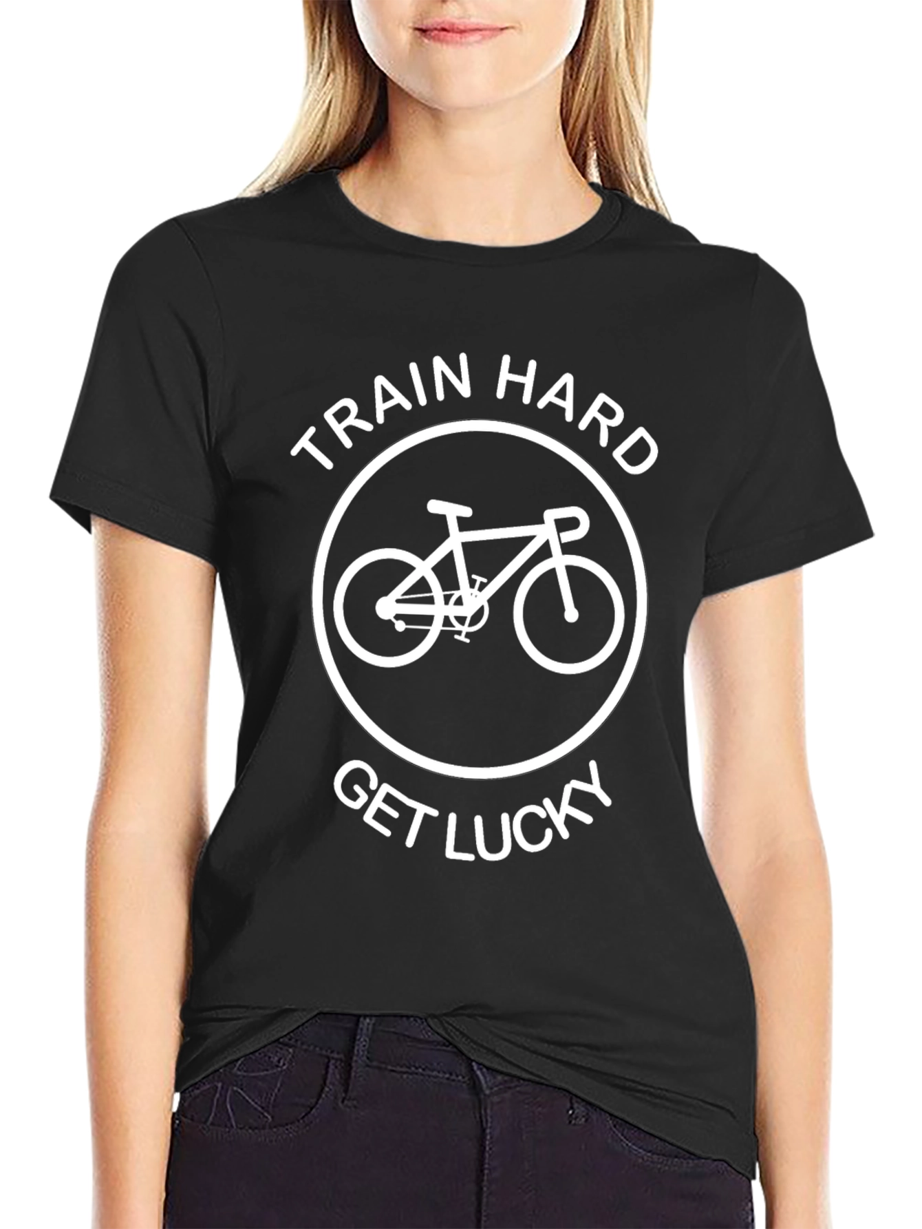 Train Hard Get Lucky Cycling T-Shirt