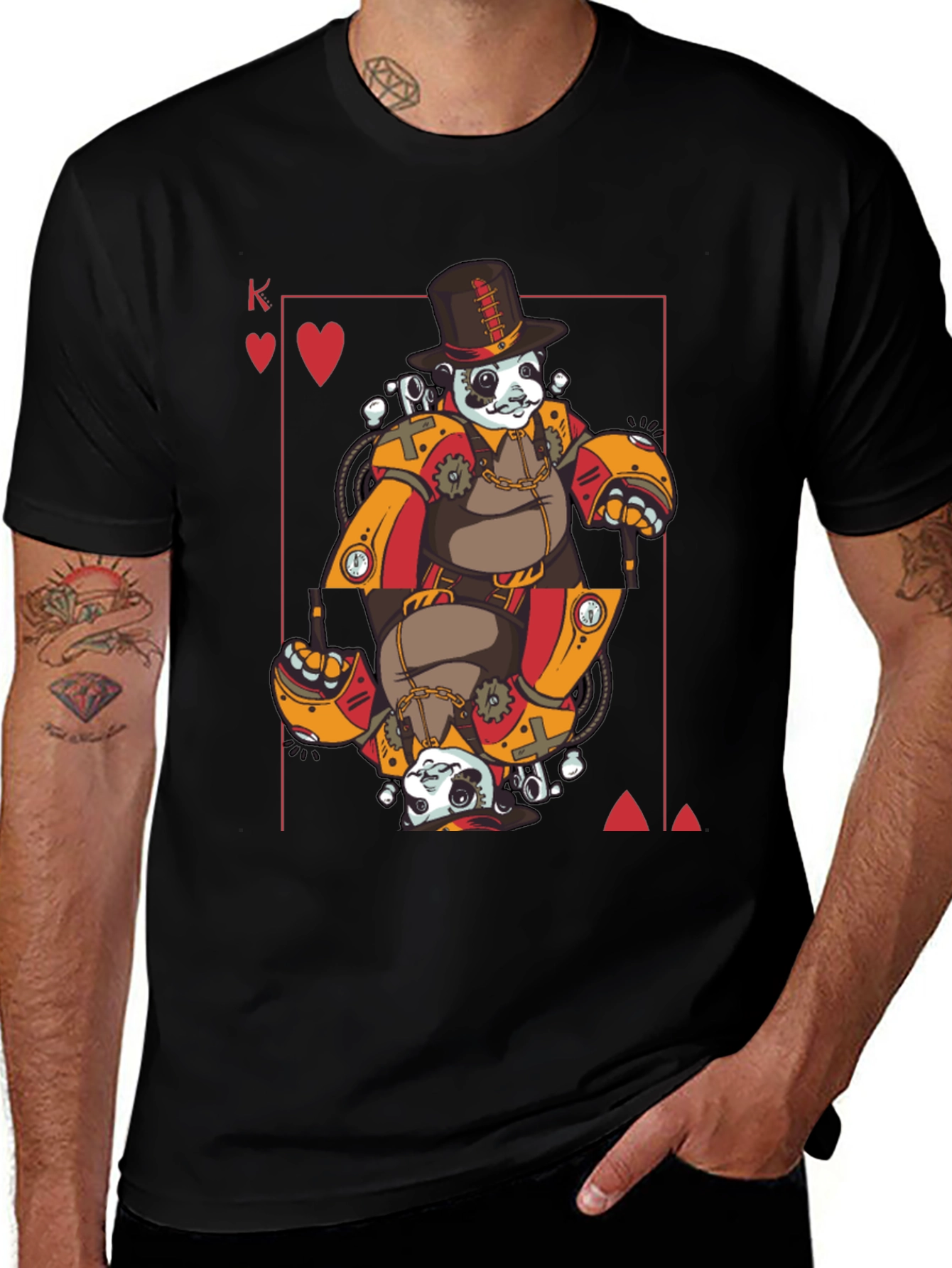 Steampunk Panda King T-Shirt - Unique Graphic Tee