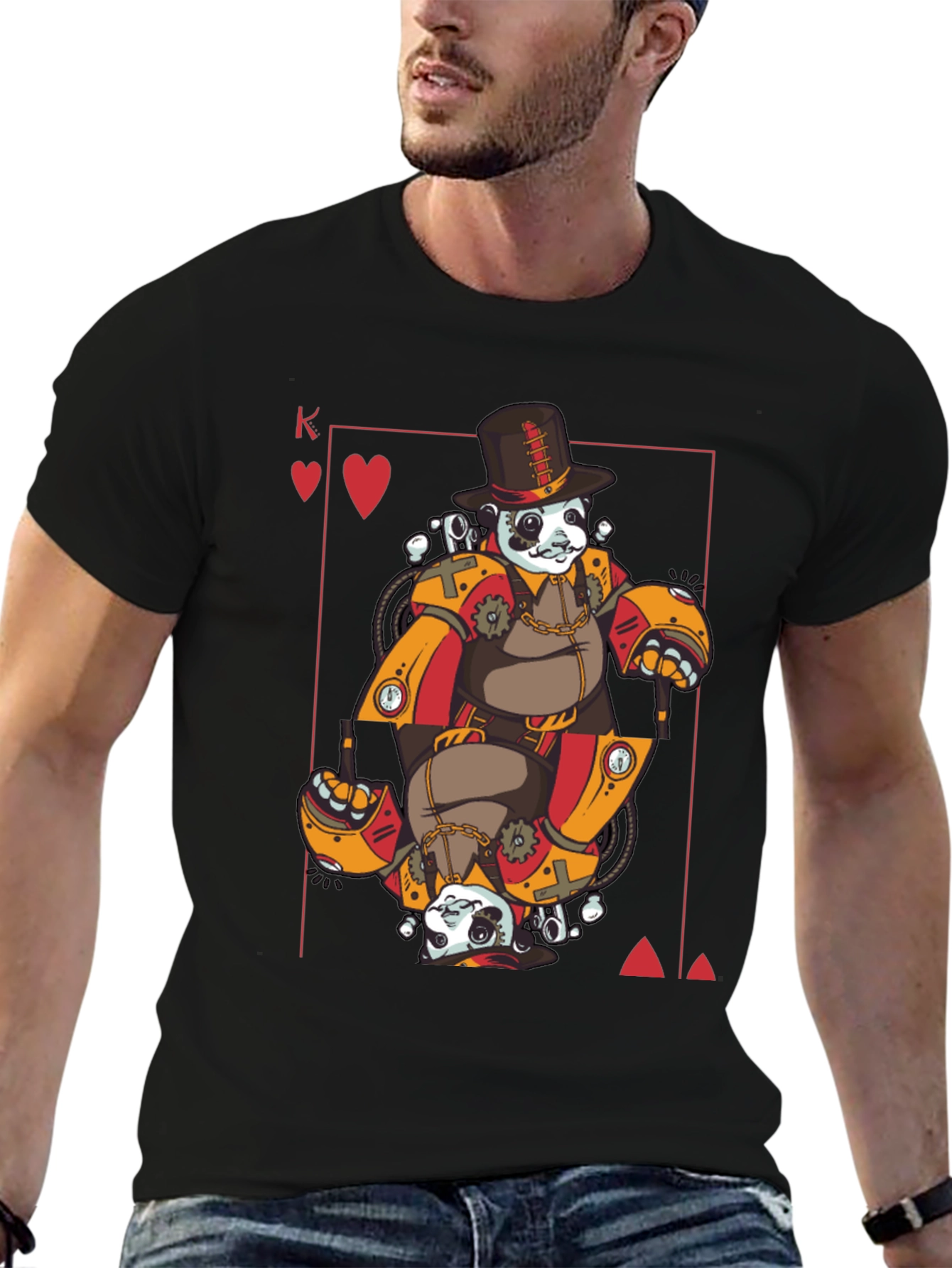 Steampunk Panda King T-Shirt - Unique Graphic Tee