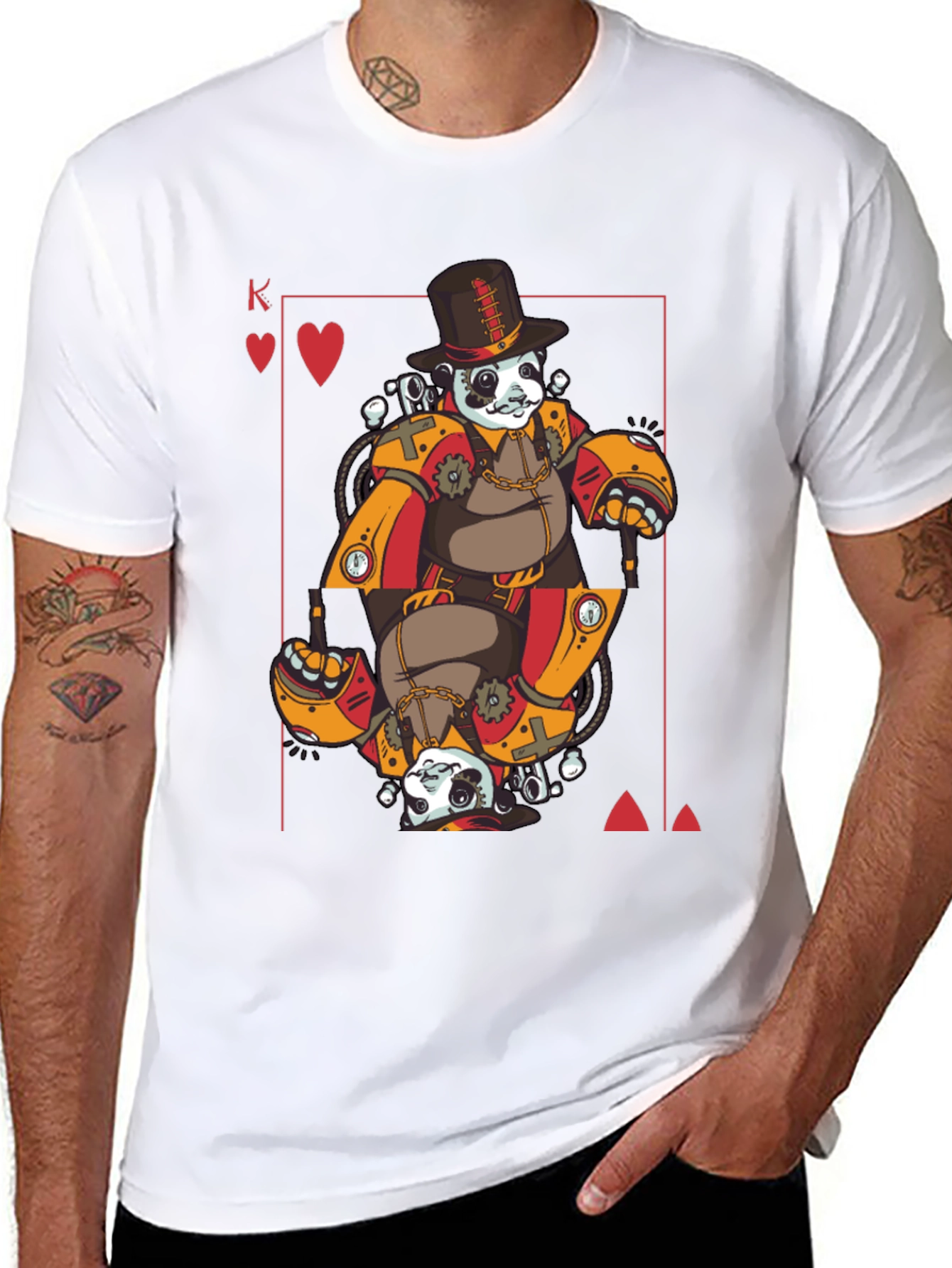 Steampunk Panda King T-Shirt - Unique Graphic Tee