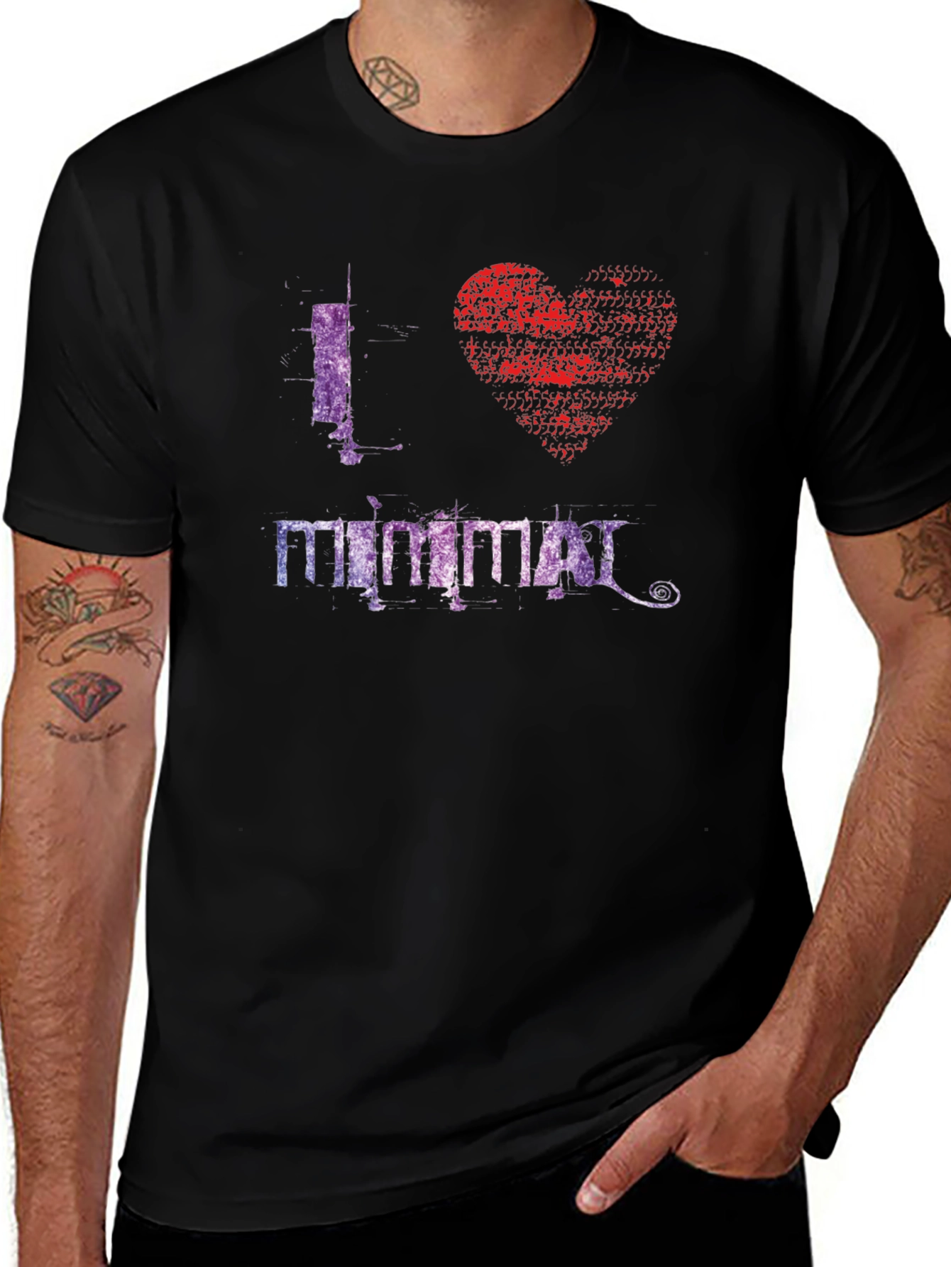 I Heart Minimal Graphic T-Shirt - Stylish Mens Tee