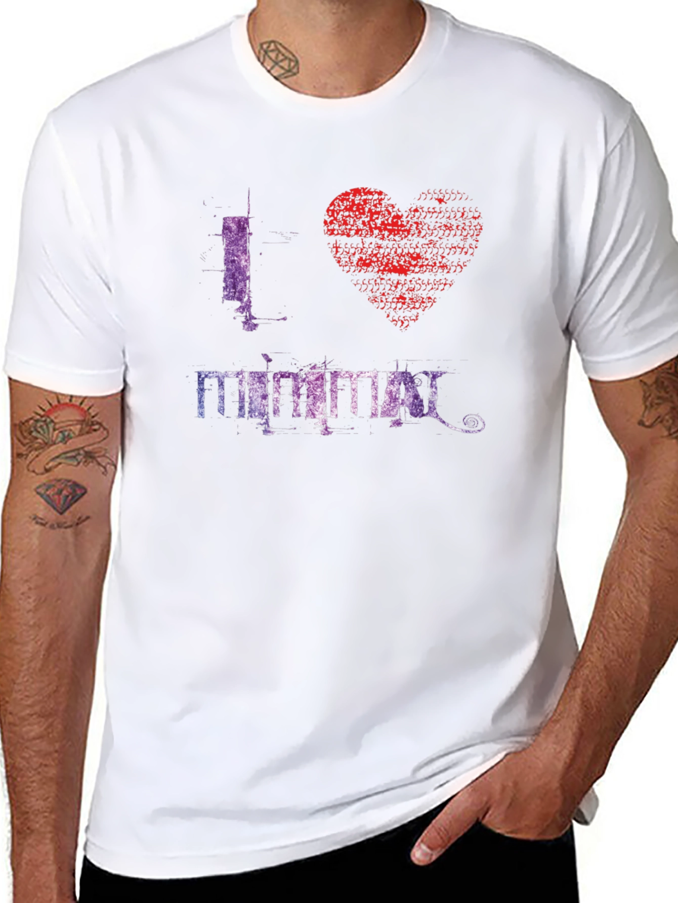 I Heart Minimal Graphic T-Shirt - Stylish Mens Tee