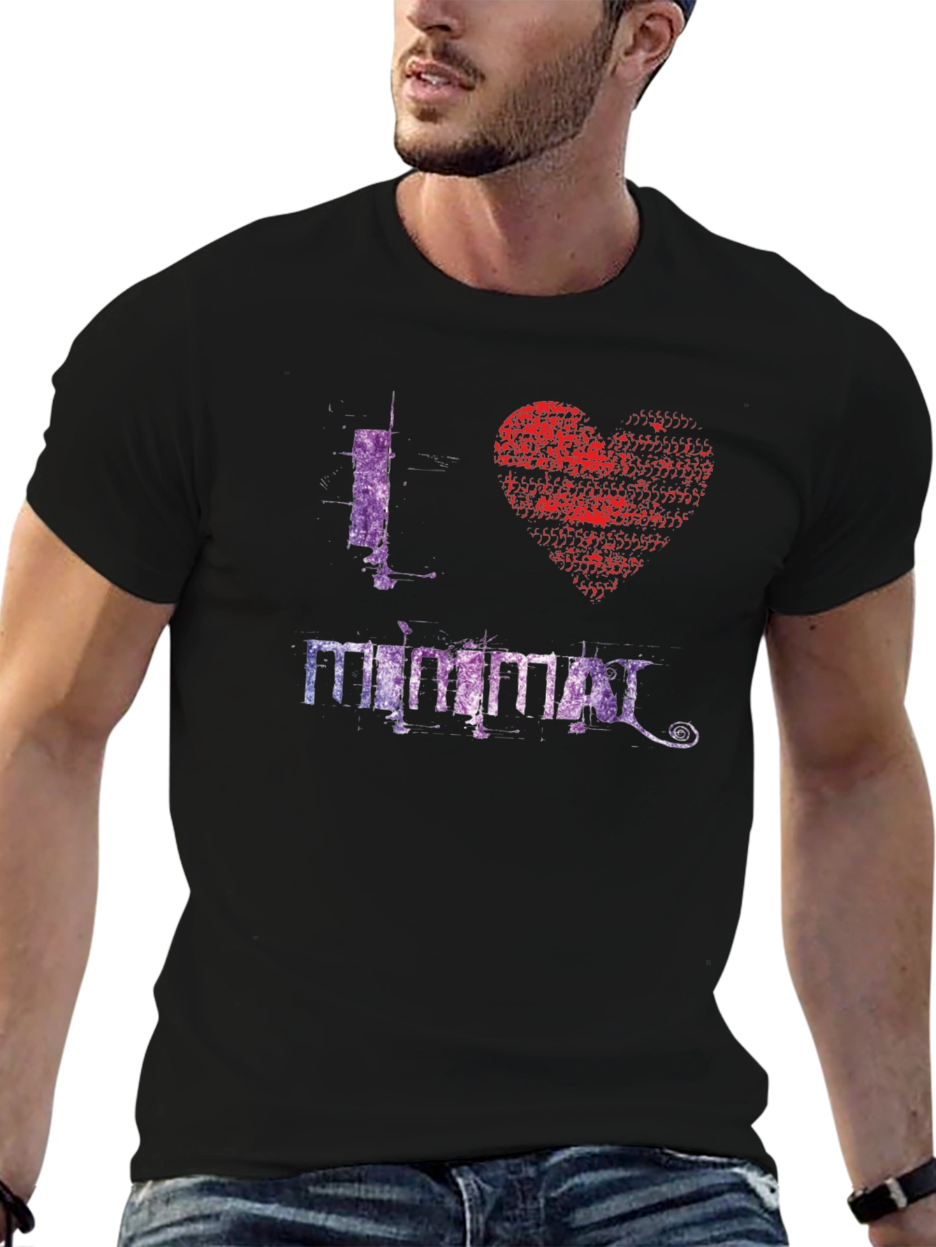 I Heart Minimal Graphic T-Shirt - Stylish Mens Tee