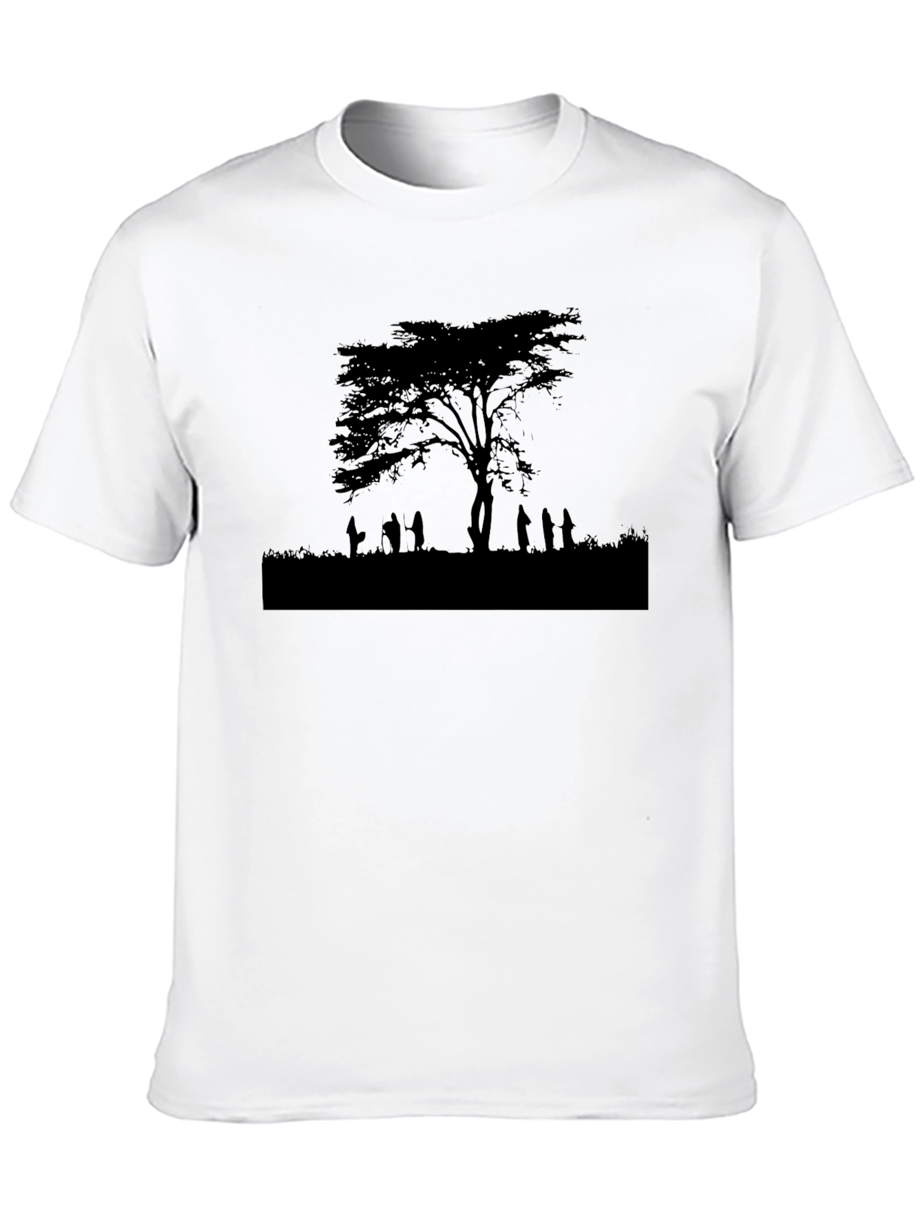 Silhouette Tree Graphic Tee - Stylish Black T-Shirt