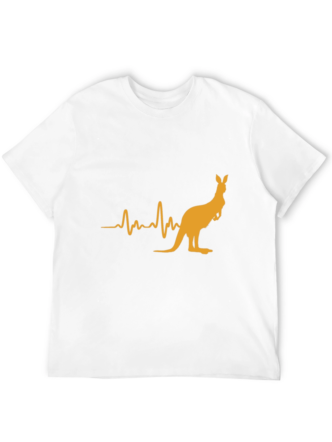 Kangaroo Heartbeat Graphic Tee - Casual Black T-Shirt