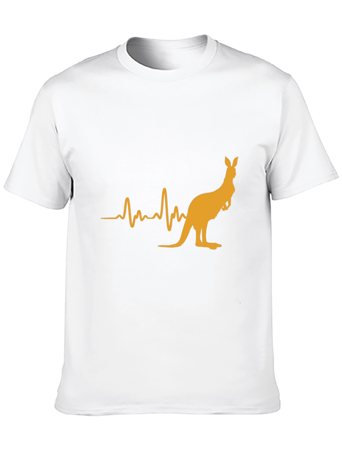 Kangaroo Heartbeat Graphic Tee - Casual Black T-Shirt