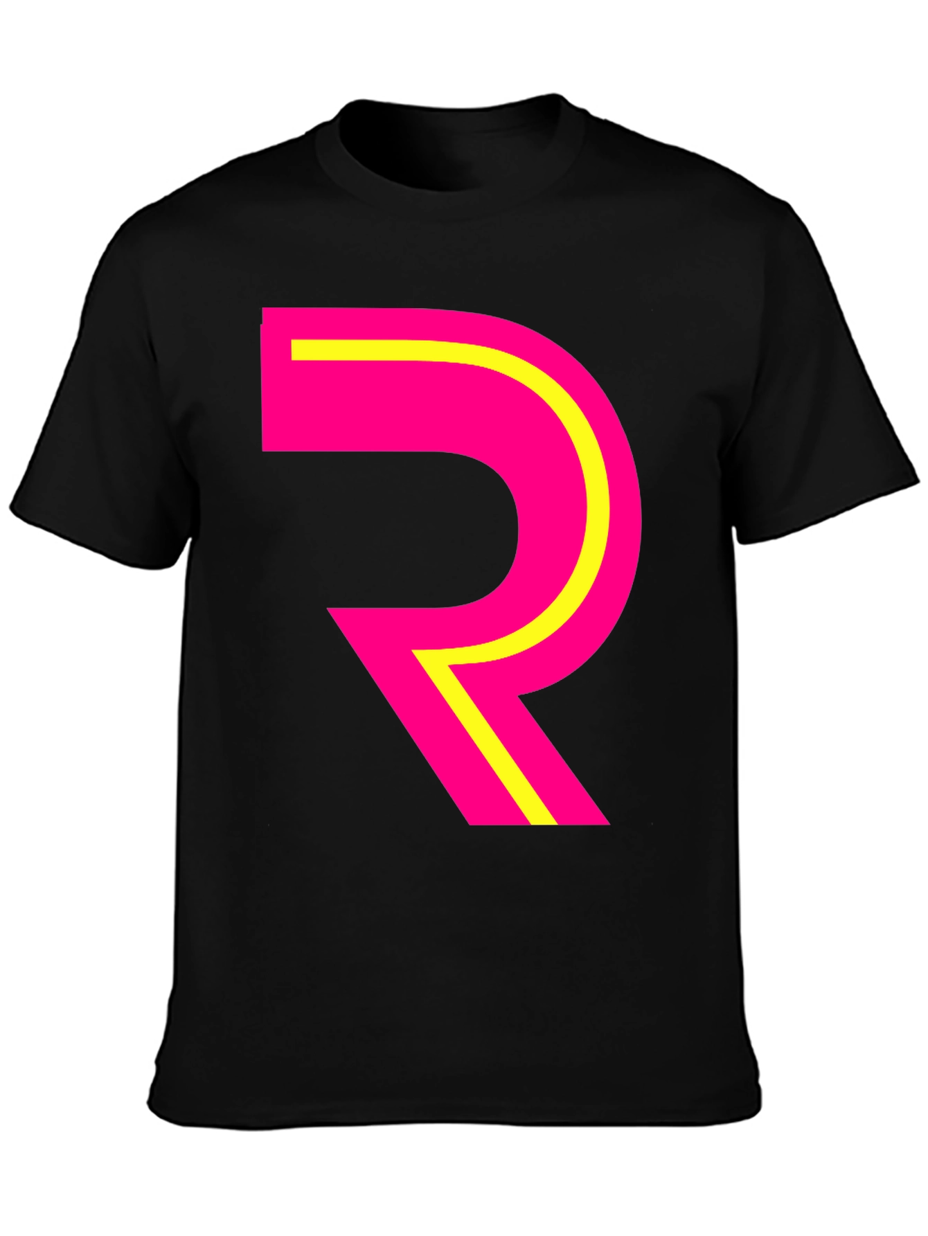 Bold R Graphic Black T-Shirt
