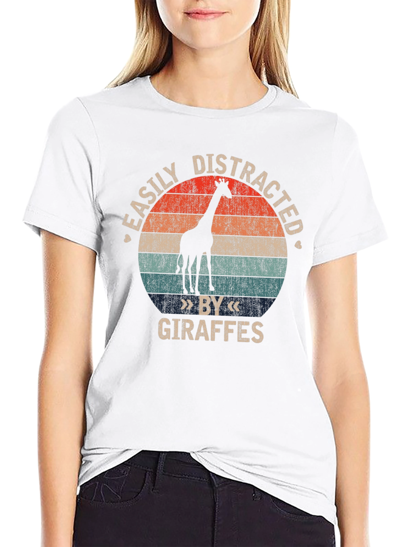 Easily Distracted By Giraffes Graphic T-Shirt