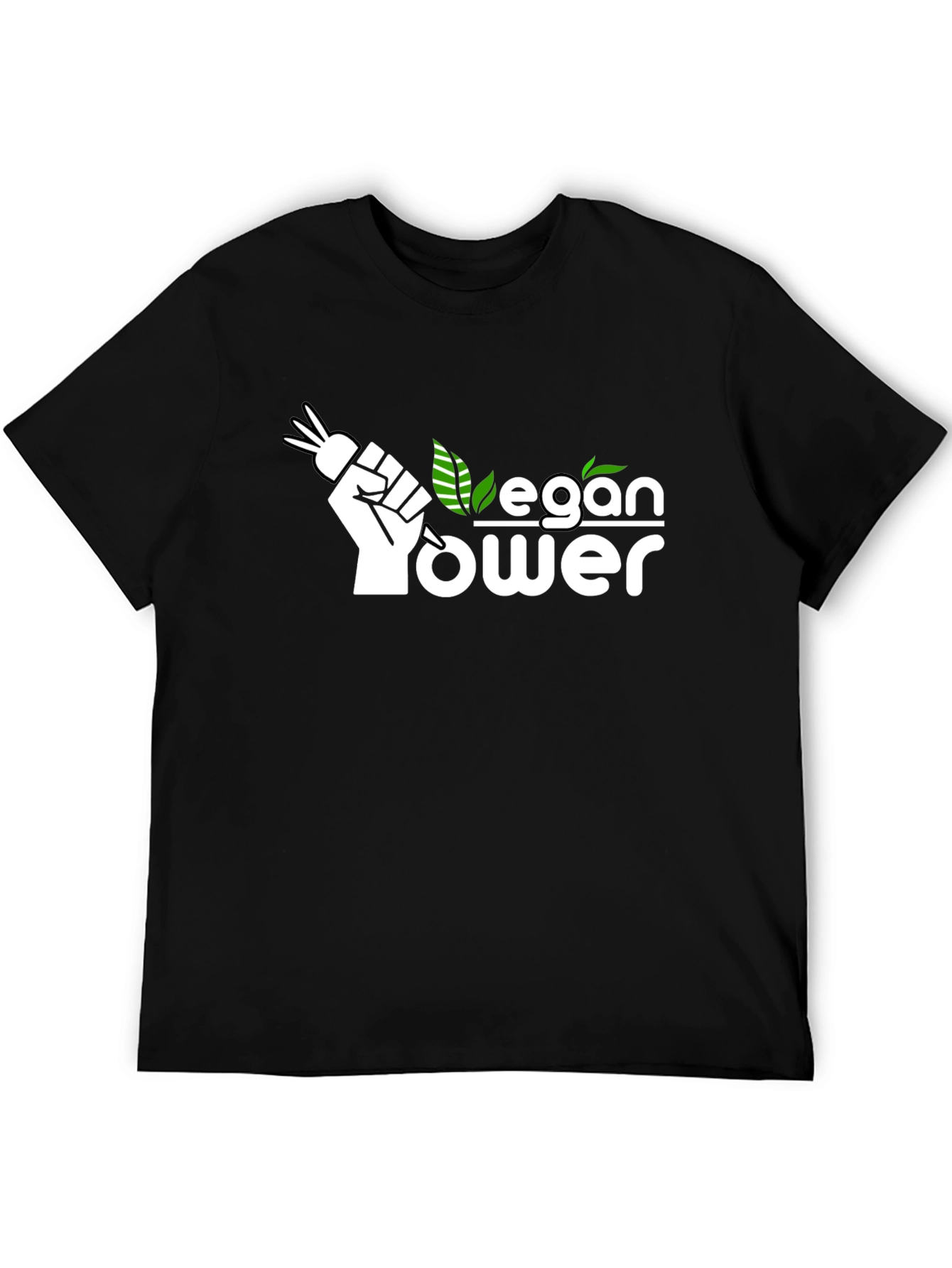 Vegan Power T-Shirt - Black Organic Cotton