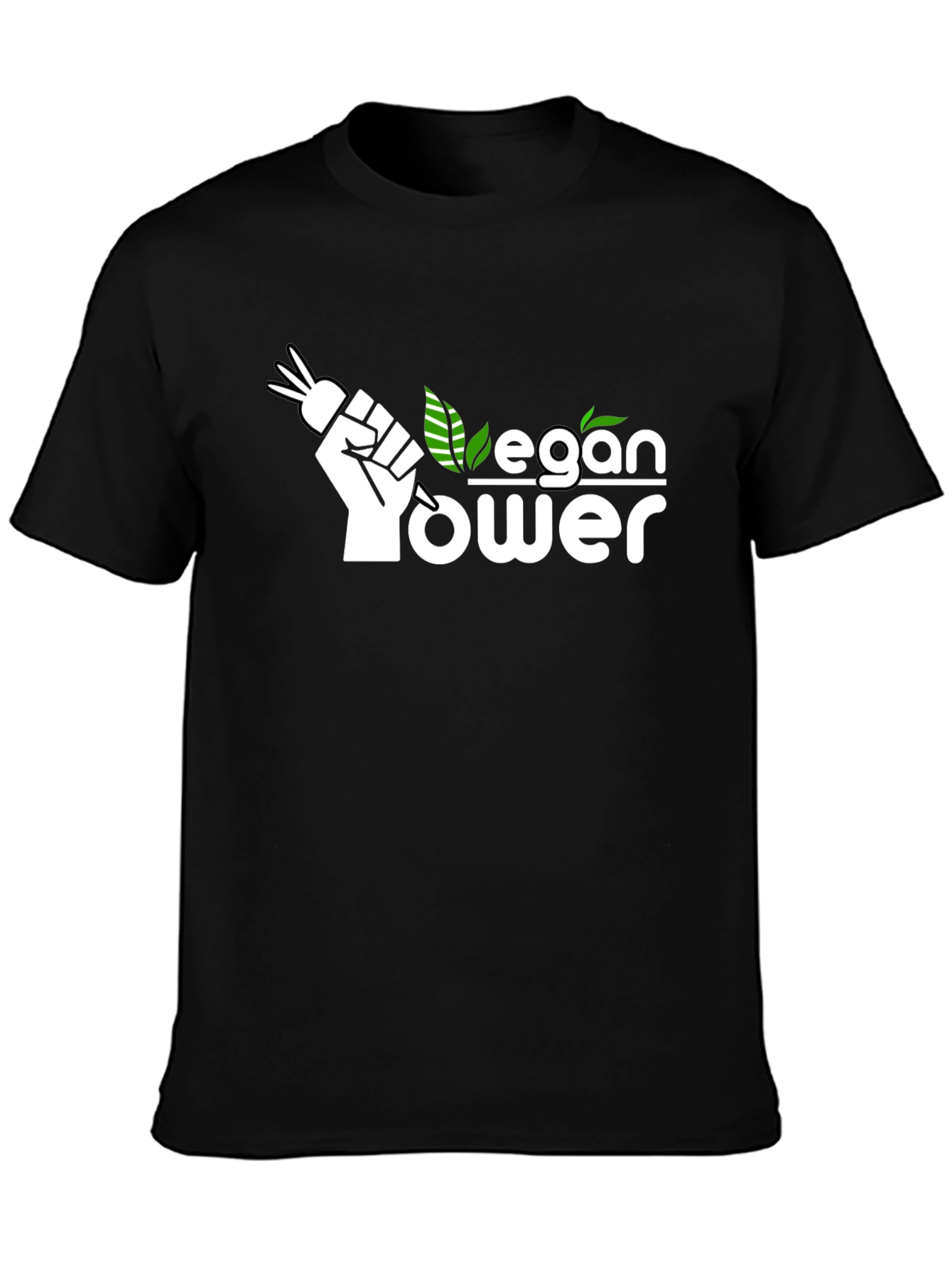 Vegan Power T-Shirt - Black Organic Cotton