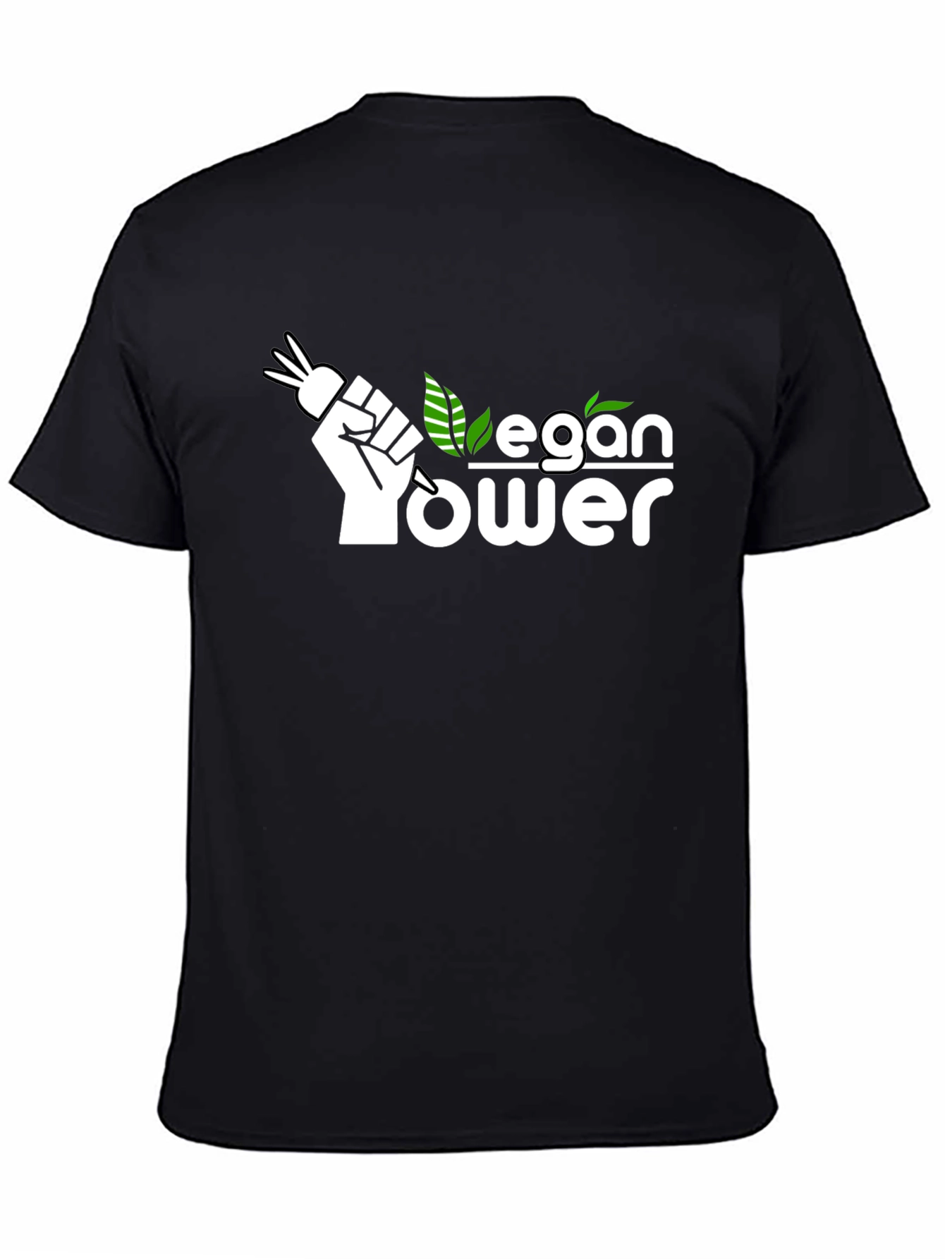 Vegan Power T-Shirt - Black Organic Cotton