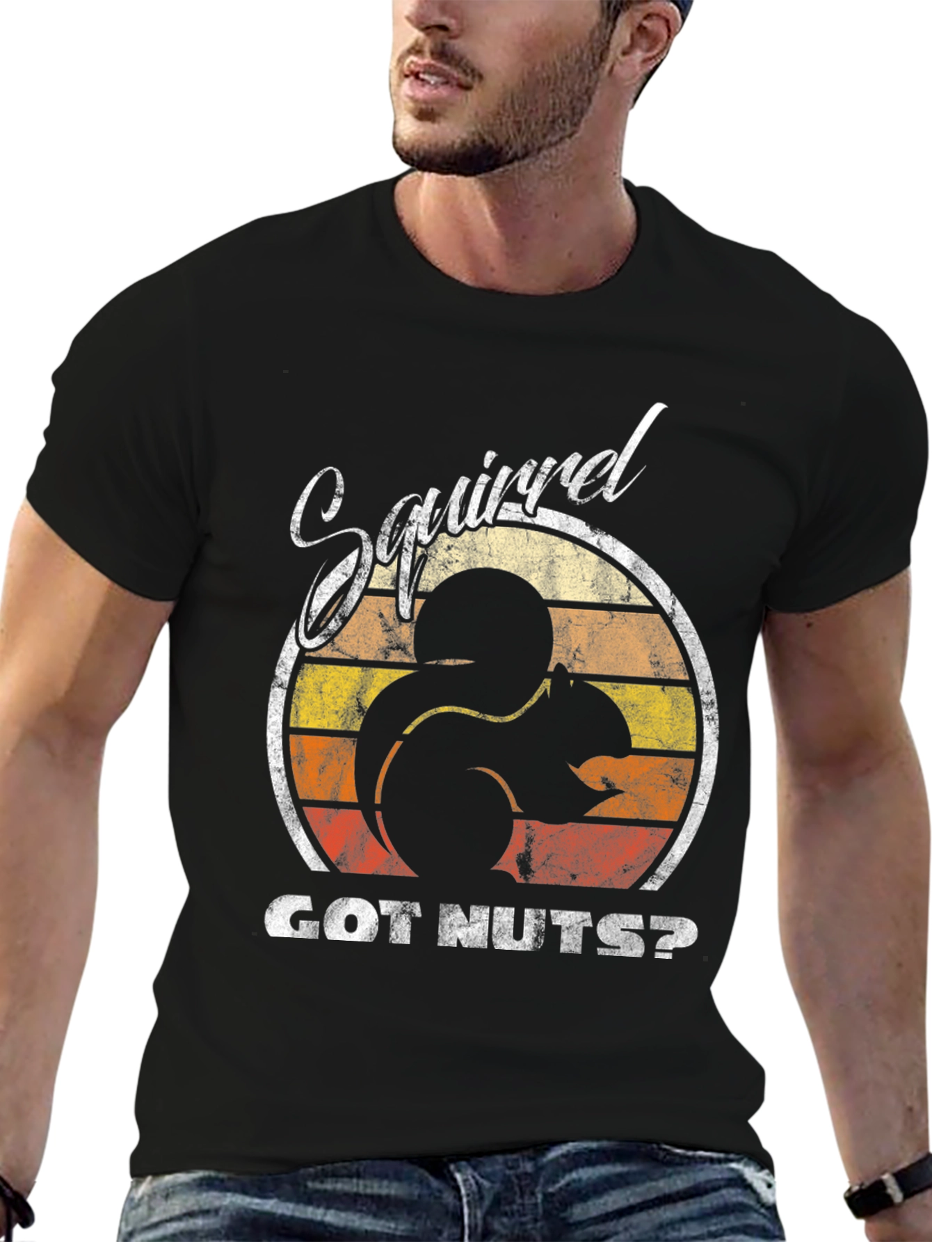 Squirrel GOT NUTS? Black T-Shirt