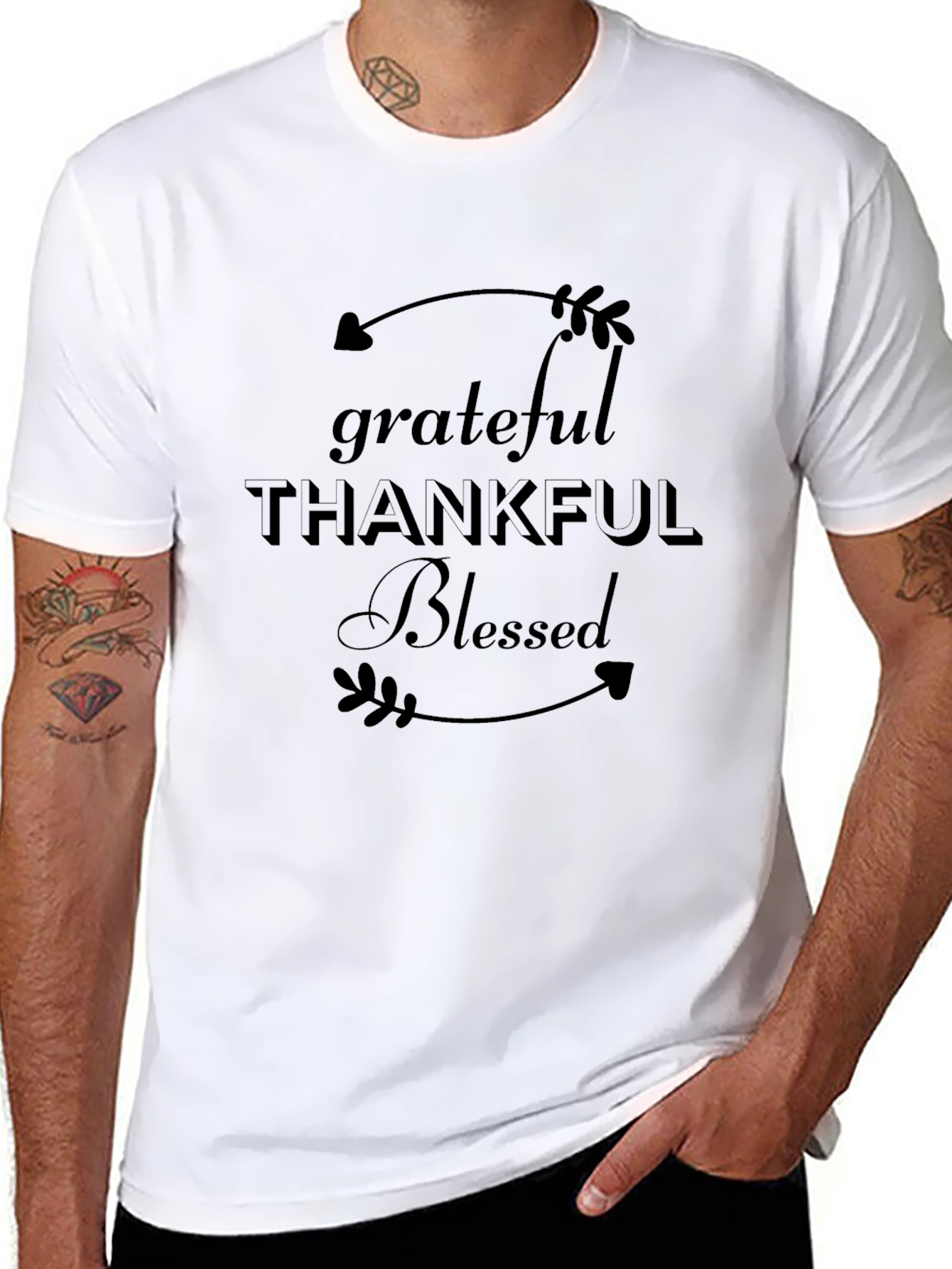 Grateful Thankful Blessed Graphic T-Shirt