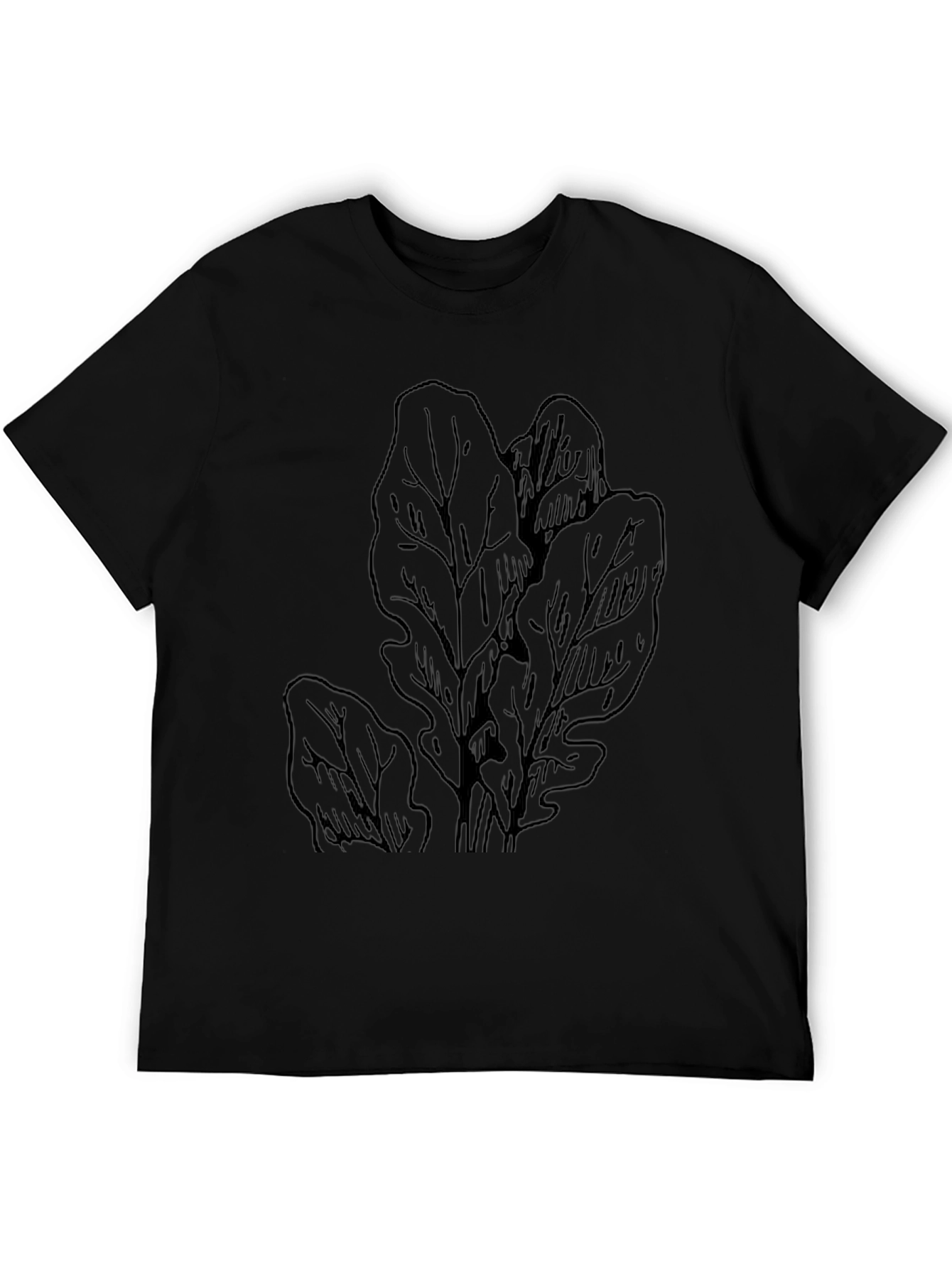 Mens Black Oak Leaf Graphic Tee