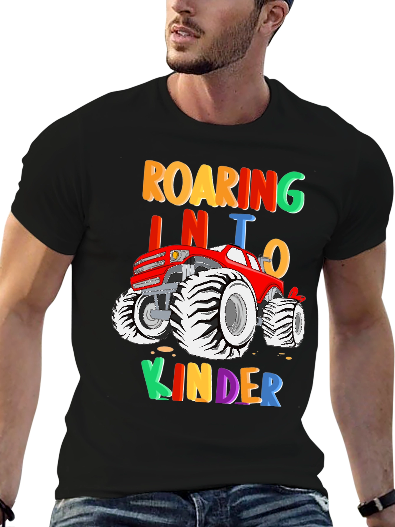 Roaring into Kinder Monster Truck Kids T-Shirt