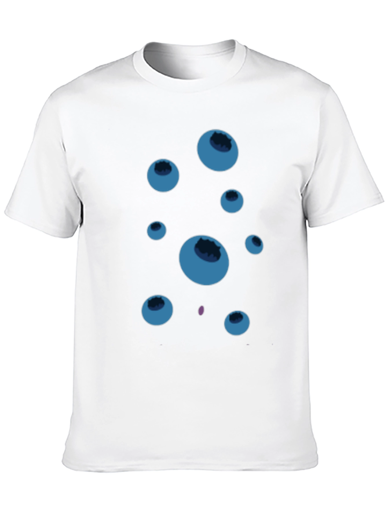 Blueberry Pattern Black T-Shirt
