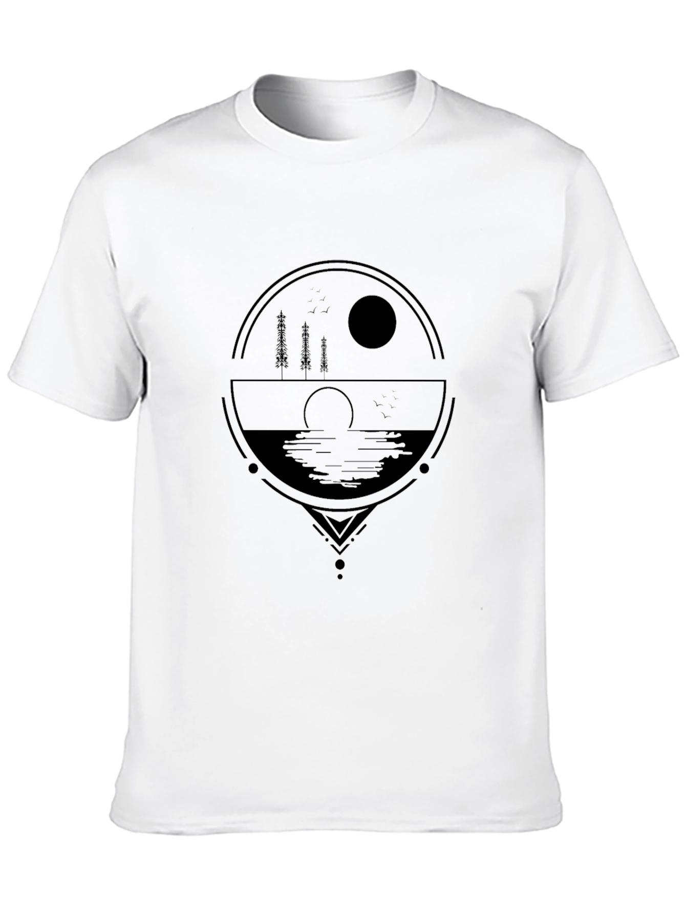 Abstract Nature Graphic Black T-Shirt