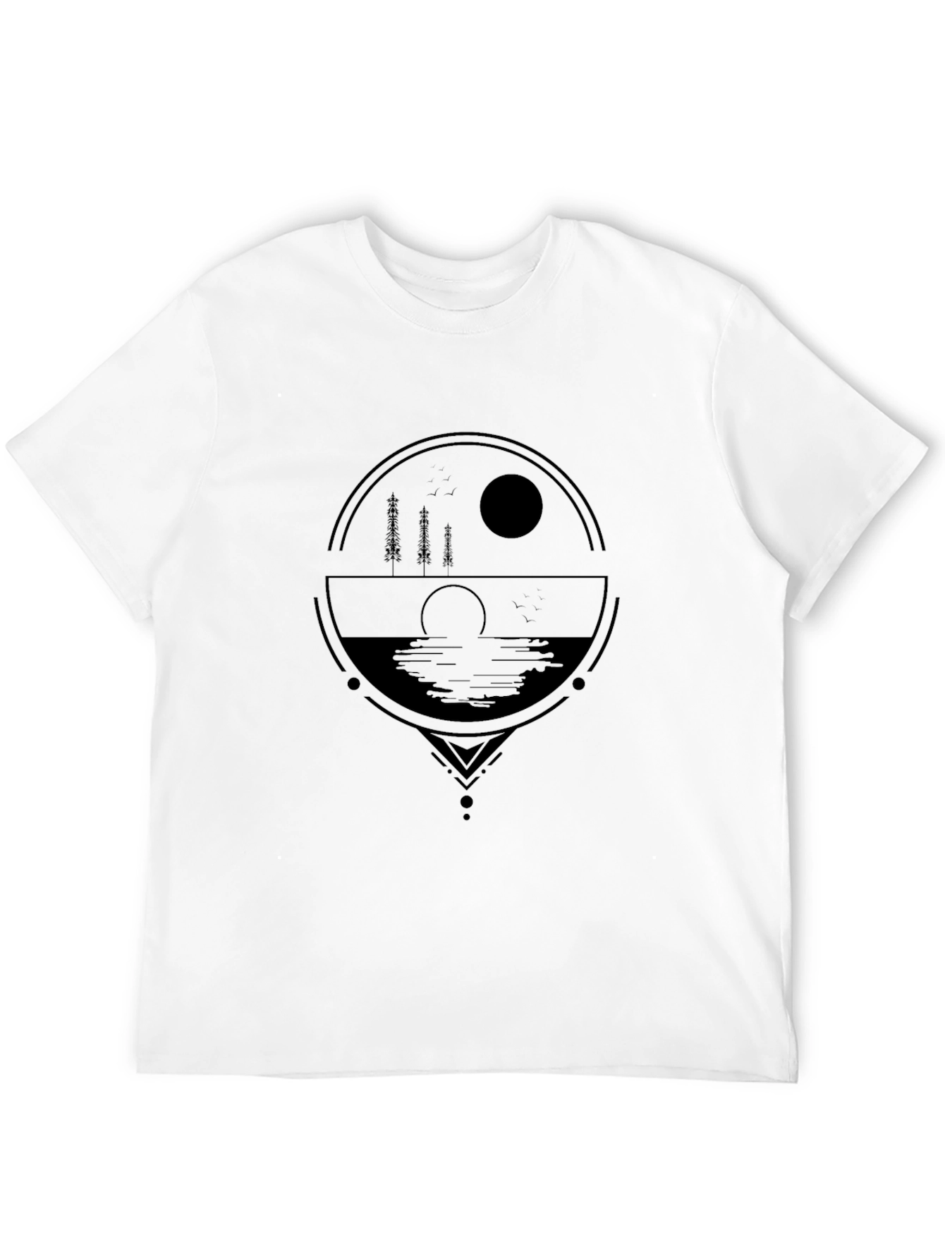 Abstract Nature Graphic Black T-Shirt