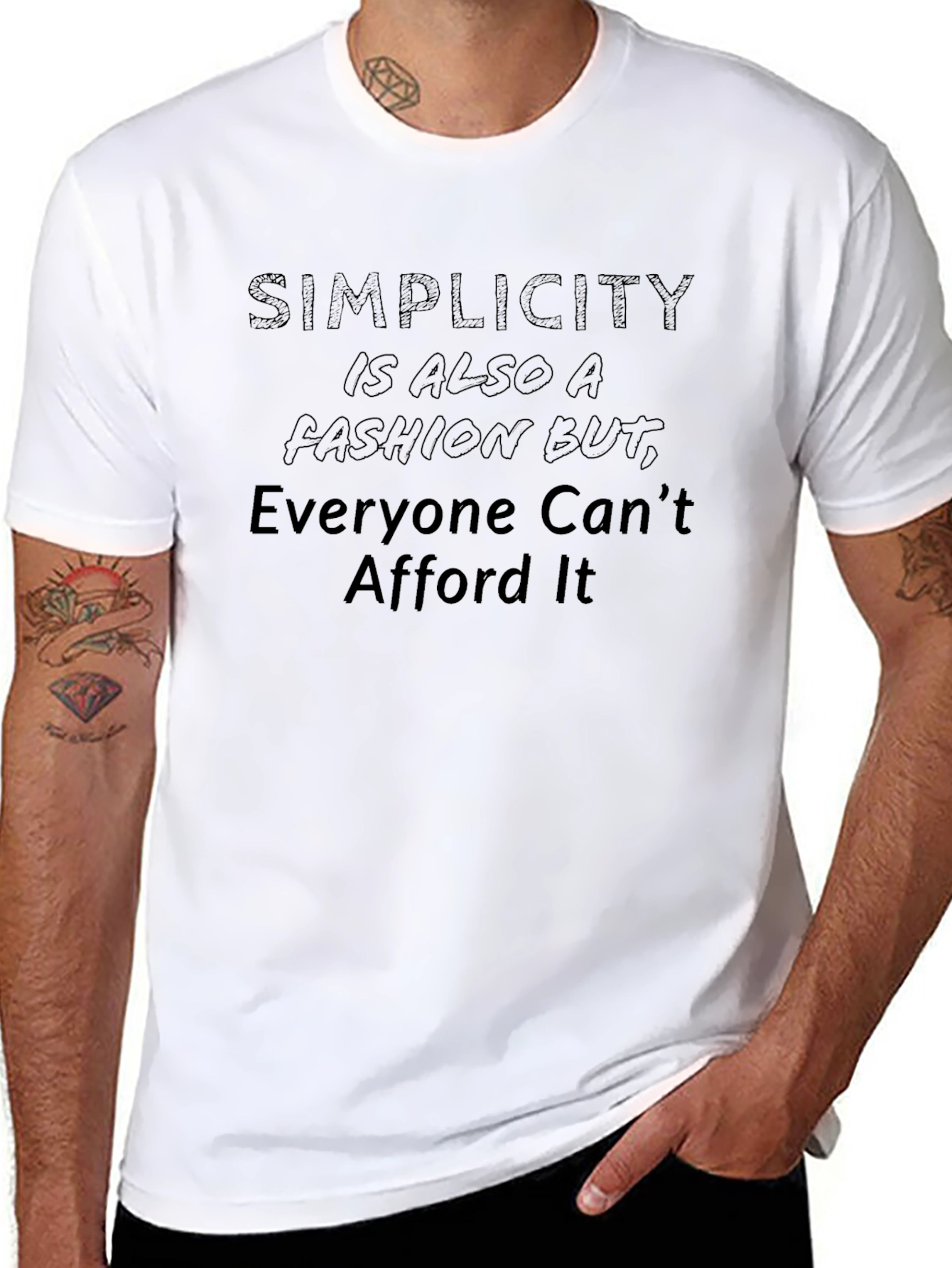 Simplicity Fashion Tee - Black Crew Neck