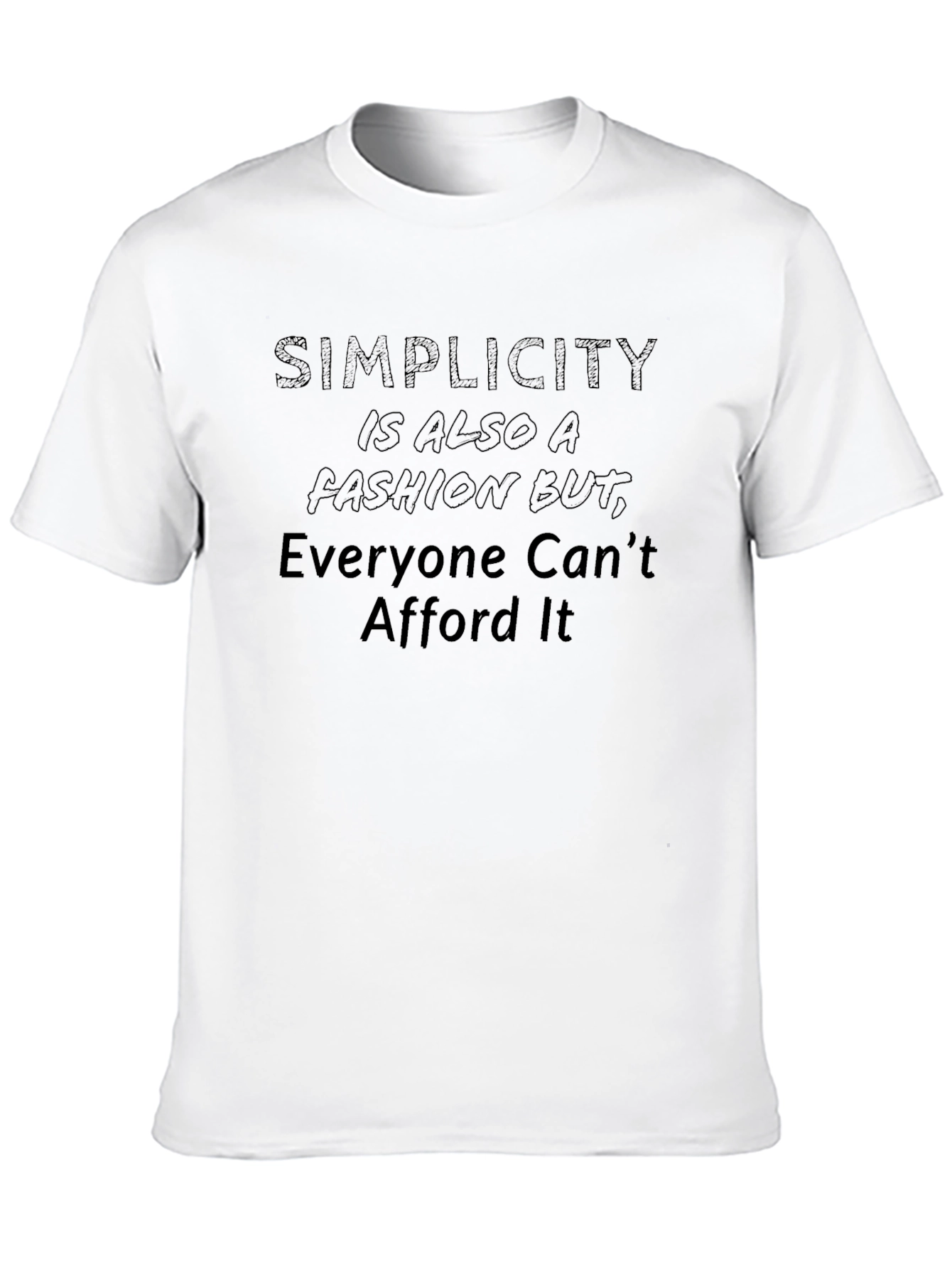 Simplicity Fashion Tee - Black Crew Neck