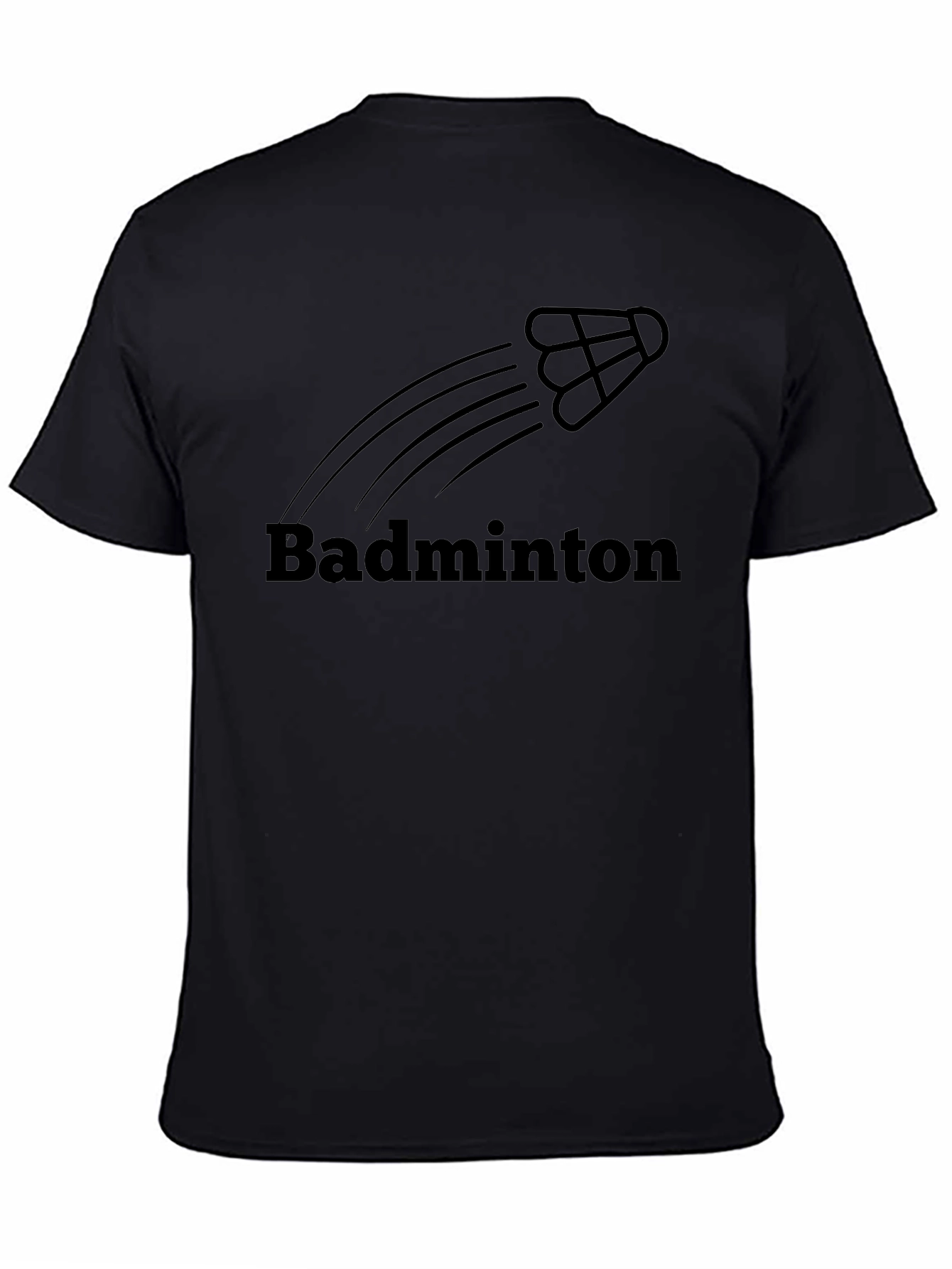 Badminton Shuttlecock Graphic Tee - Sporty Black T-Shirt