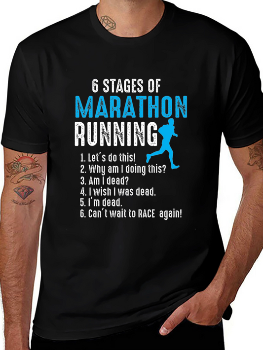 6 Stages of Marathon Running T-Shirt