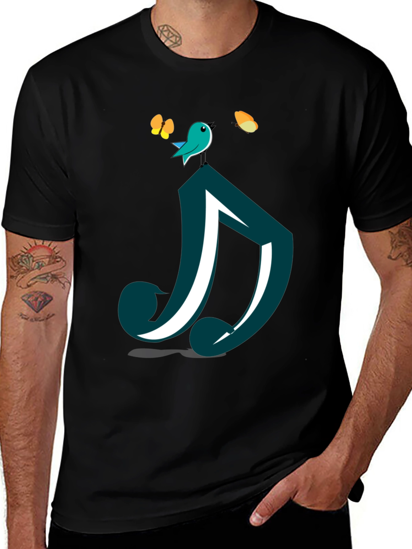 Bird on Note Graphic T-Shirt