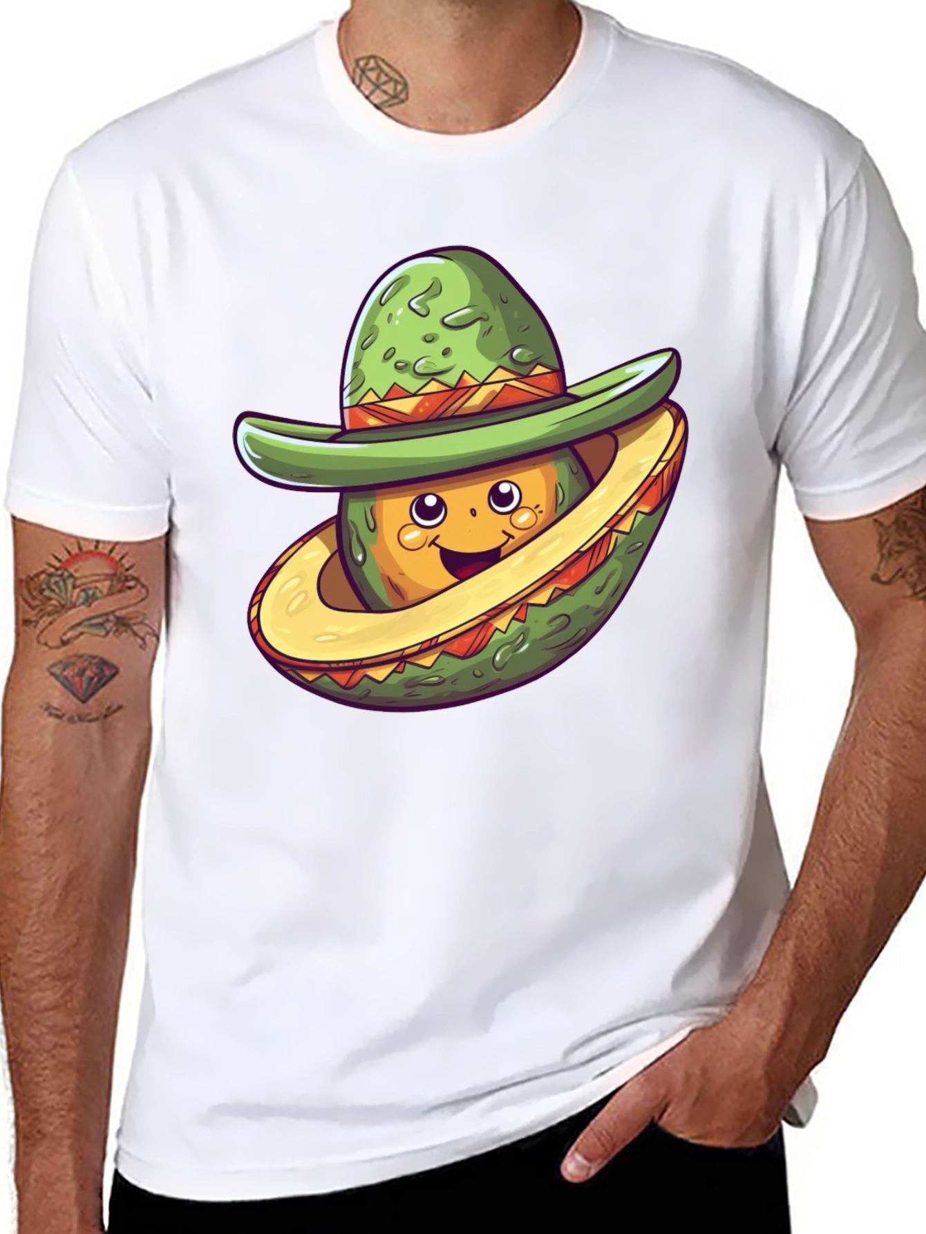 Avocado Sombrero T-Shirt - Fun Graphic Tee
