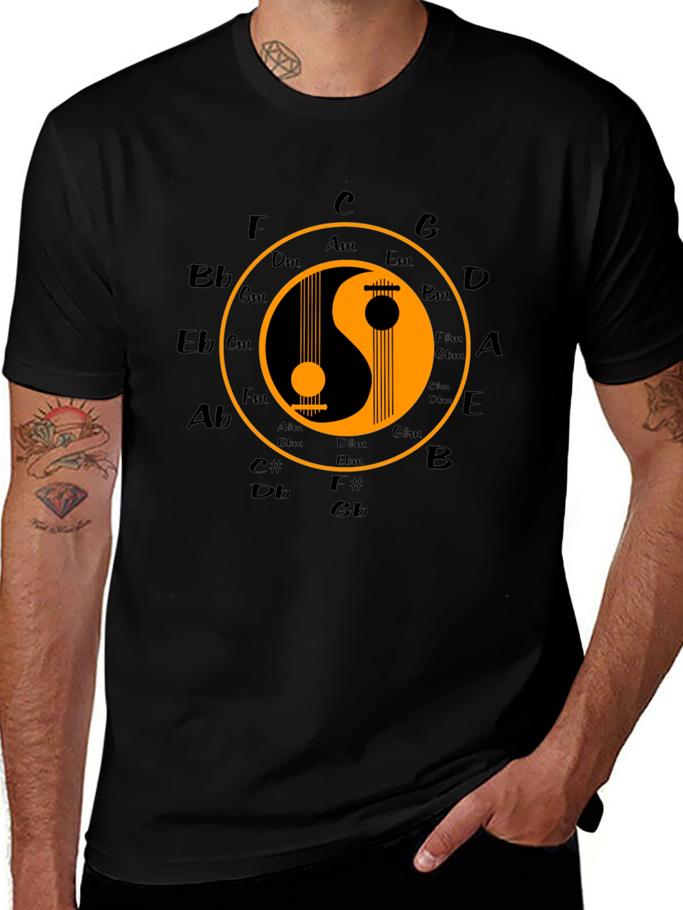 Yin Yang Music T-Shirt - Harmony & Balance