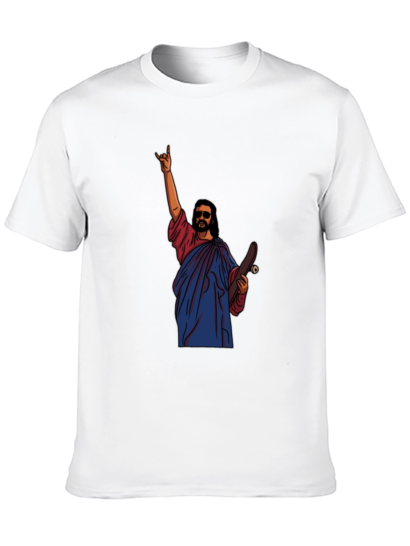 Skateboarding Jesus Graphic T-Shirt