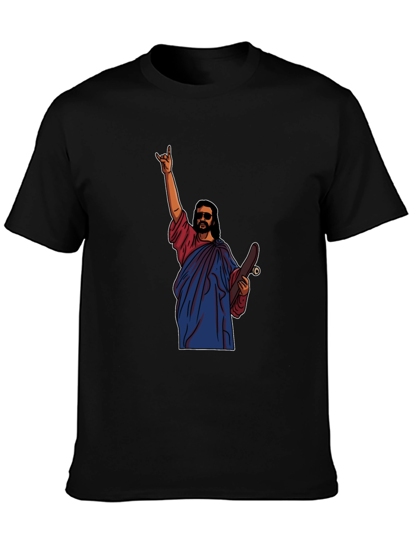 Skateboarding Jesus Graphic T-Shirt