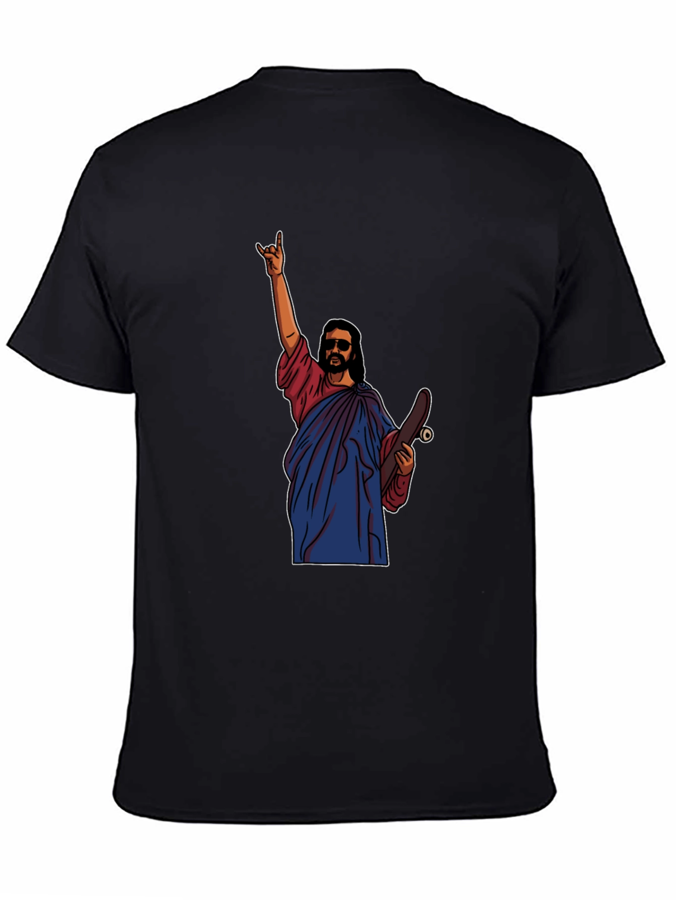 Skateboarding Jesus Graphic T-Shirt