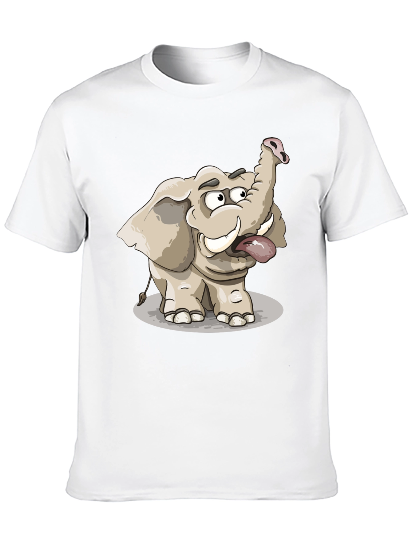 Funny Elephant Graphic Tee - Black Cotton T-Shirt