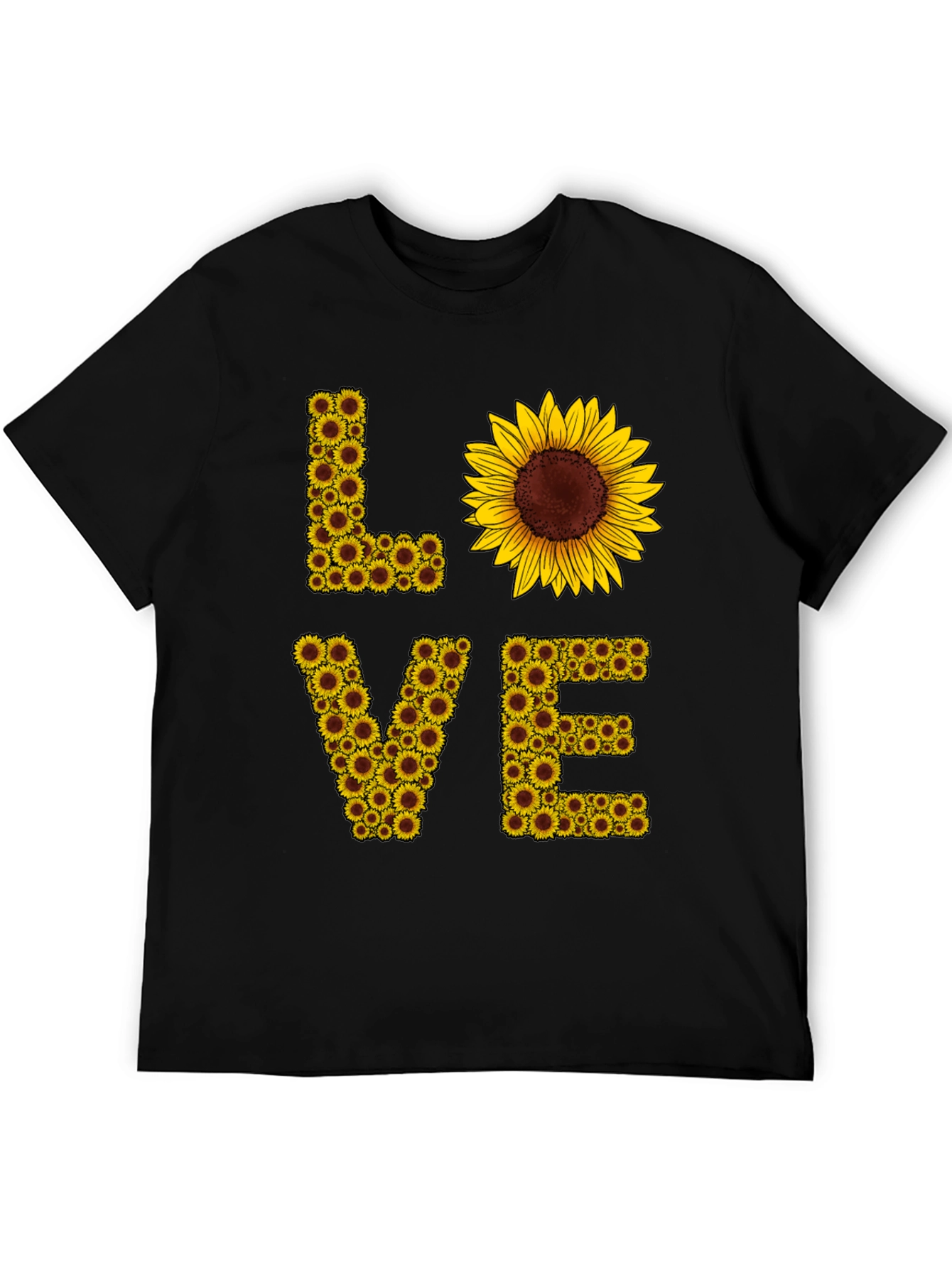 Sunflower LOVE Graphic Tee - Black Casual Shirt