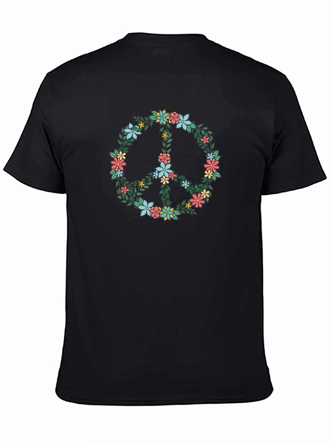Floral Peace Sign Graphic T-Shirt