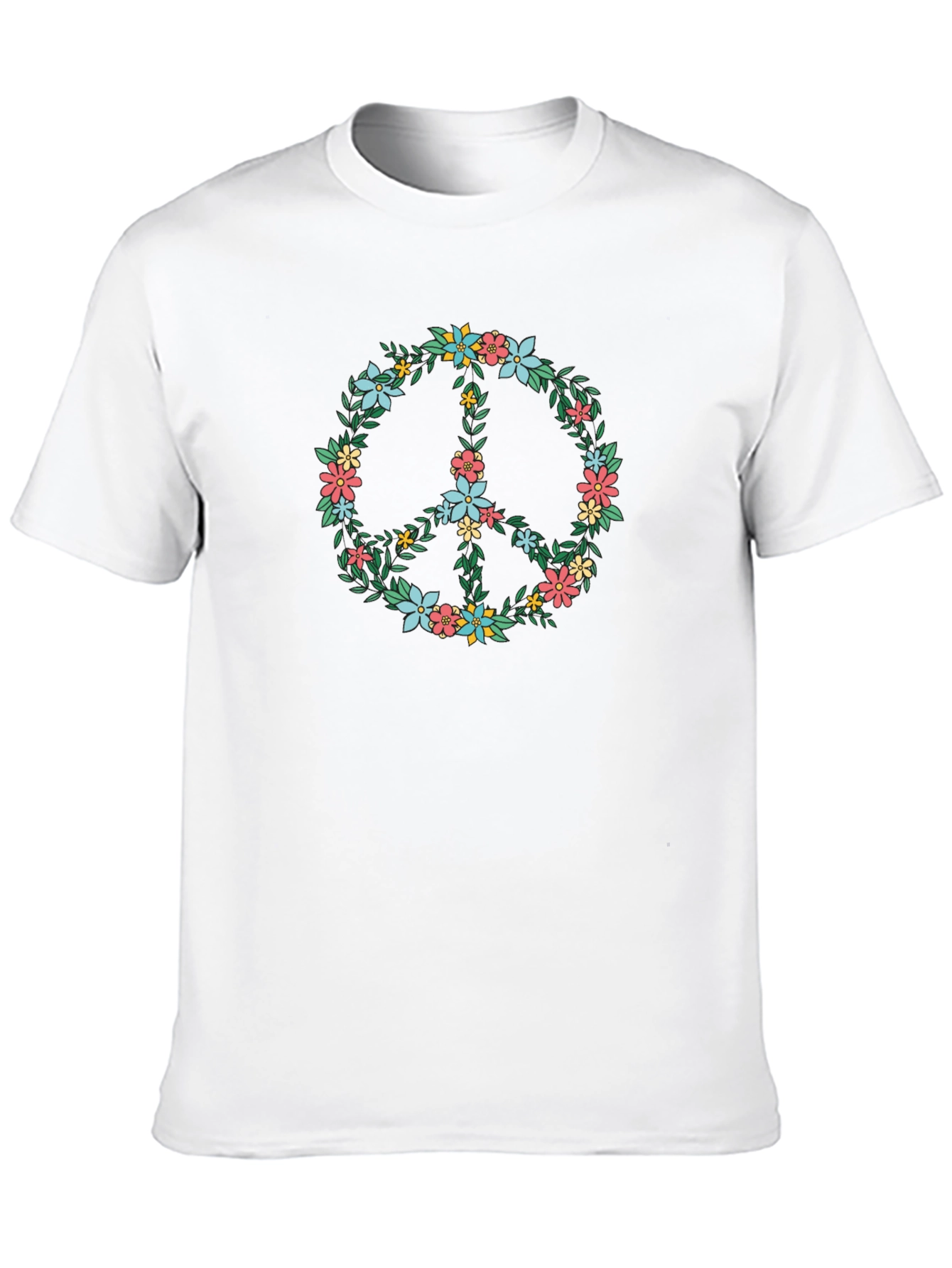 Floral Peace Sign Graphic T-Shirt