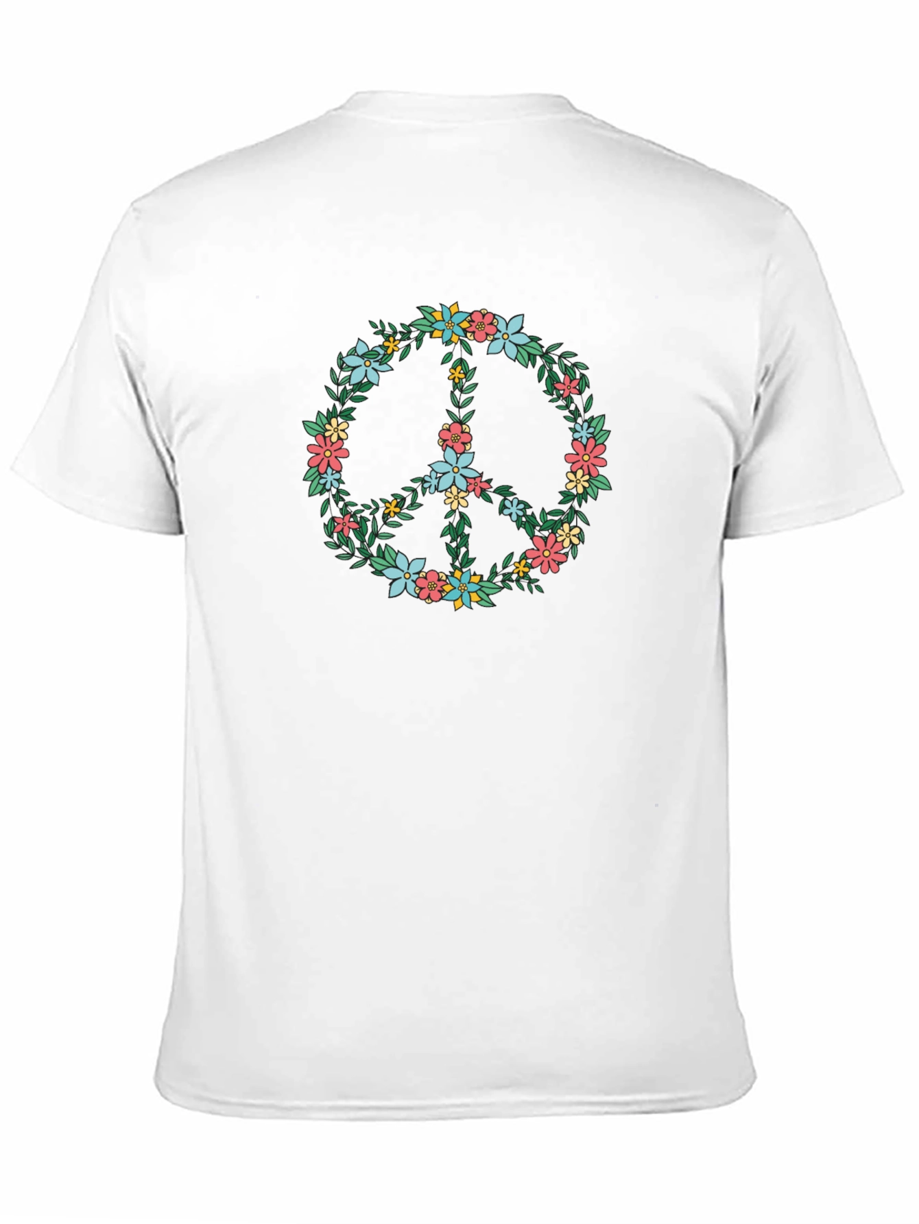 Floral Peace Sign Graphic T-Shirt
