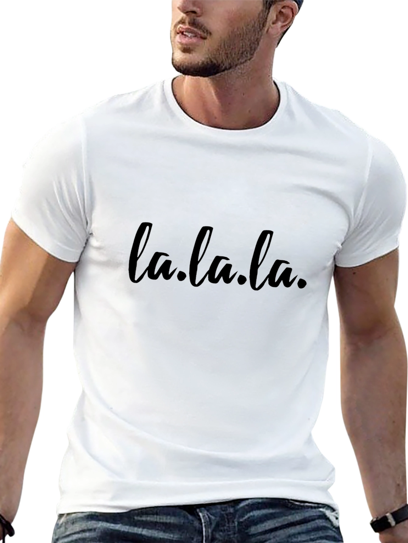 La.la.la. Black Graphic Tee - Mens Casual Shirt