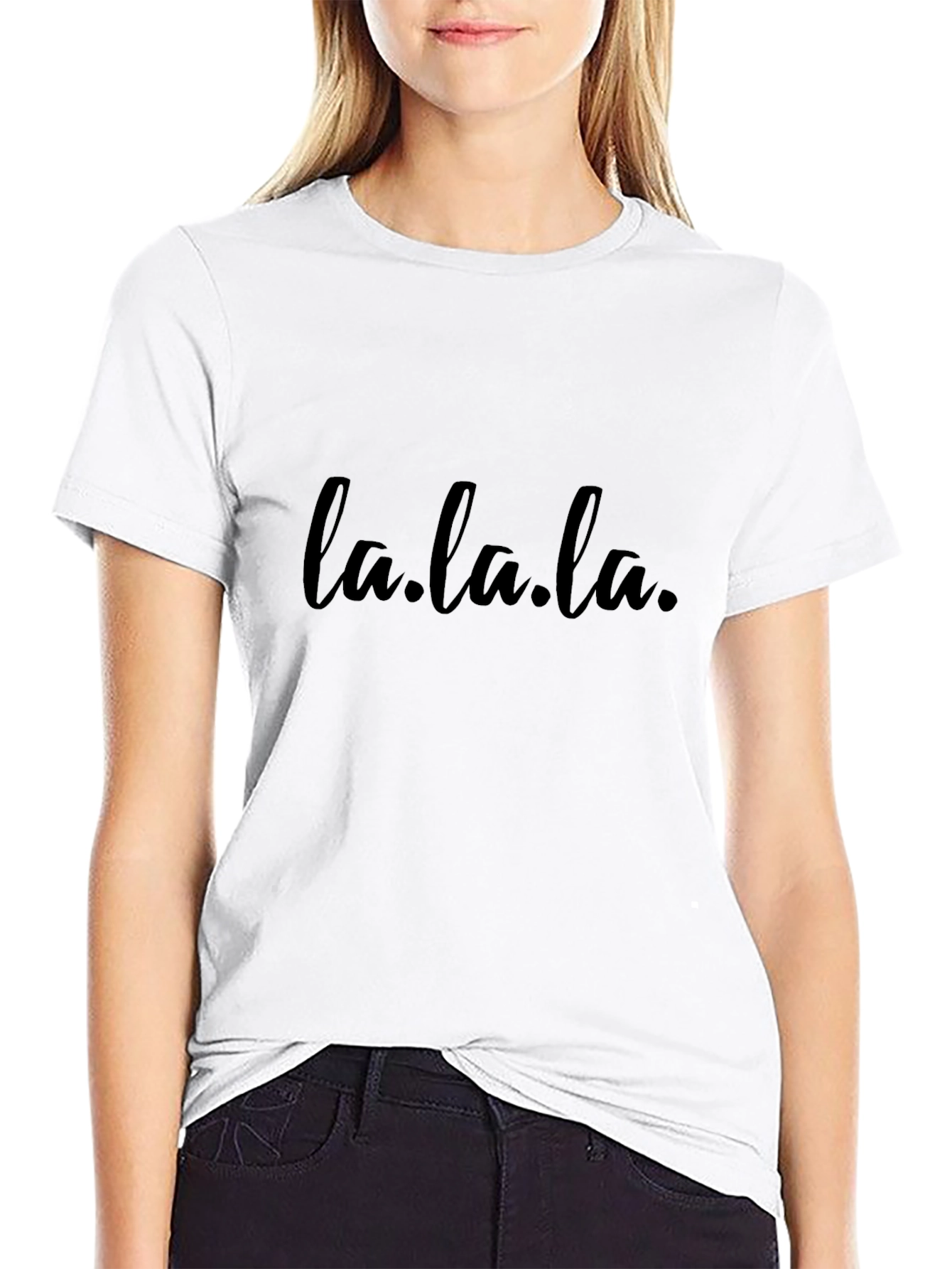La.la.la. Black Graphic Tee - Mens Casual Shirt
