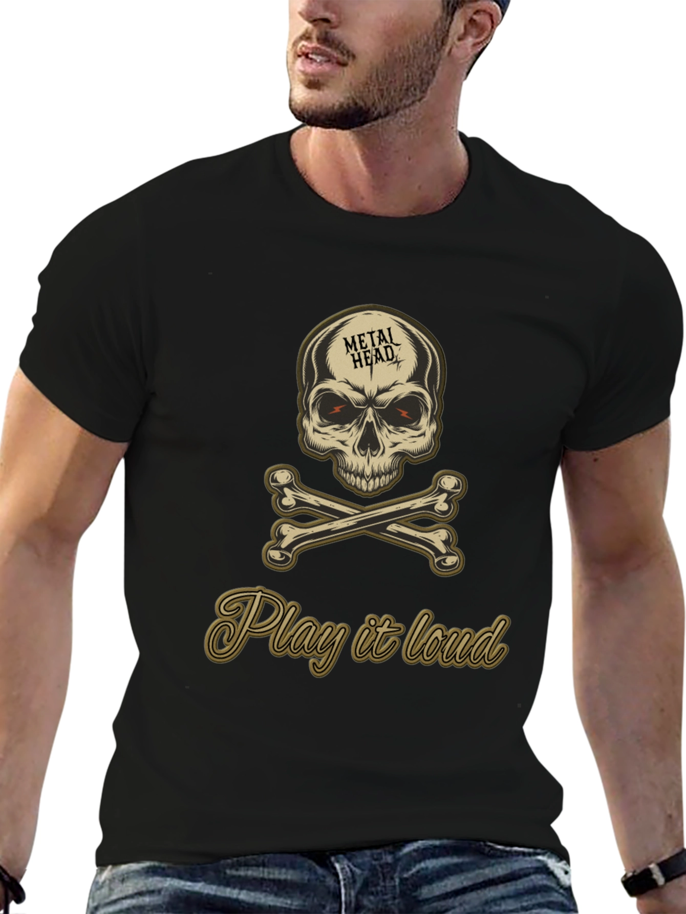 Metal Head Skull & Crossbones Graphic Tee